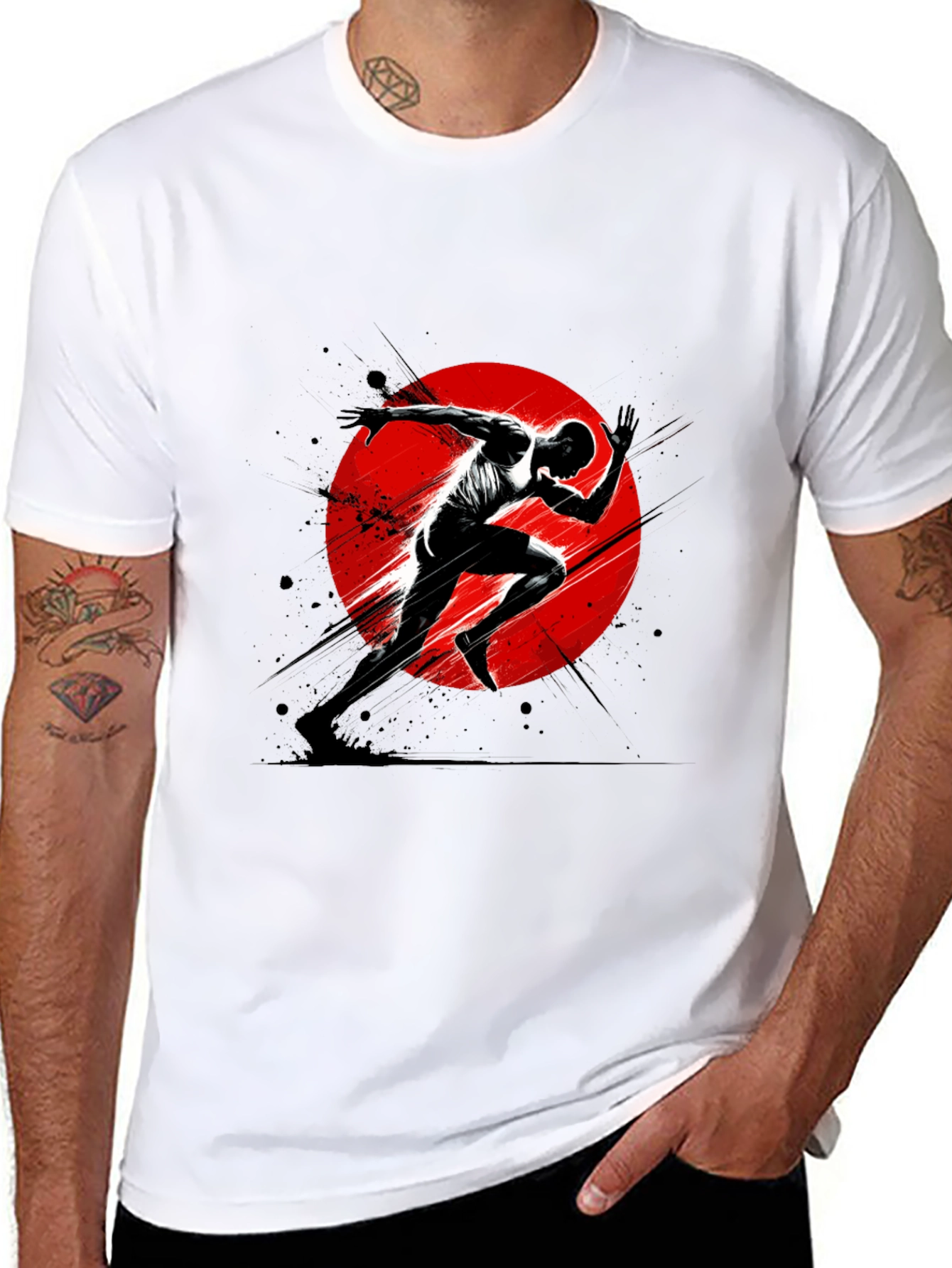 Runner Graphic Tee - Black Athletic T-Shirt