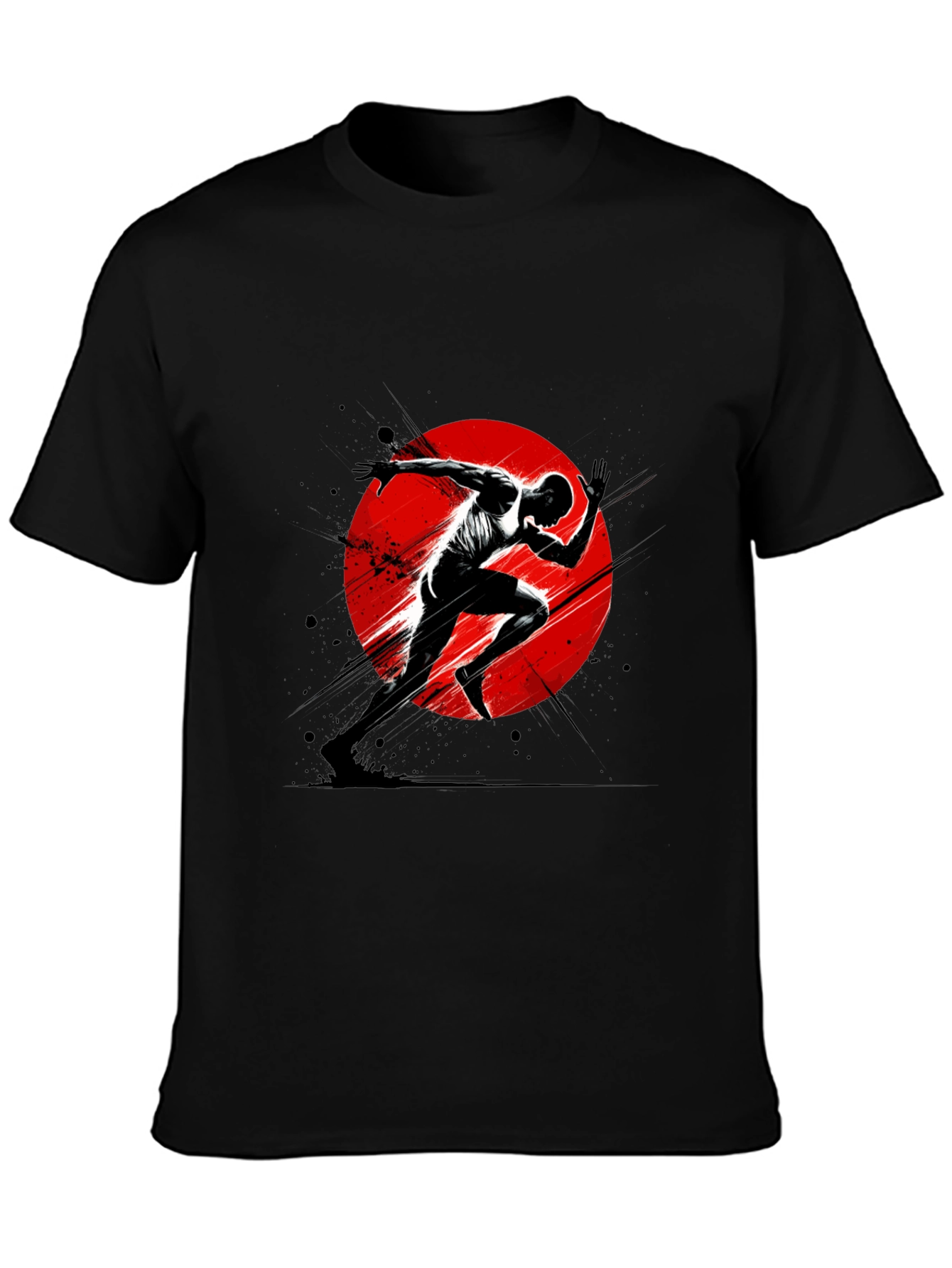 Runner Graphic Tee - Black Athletic T-Shirt
