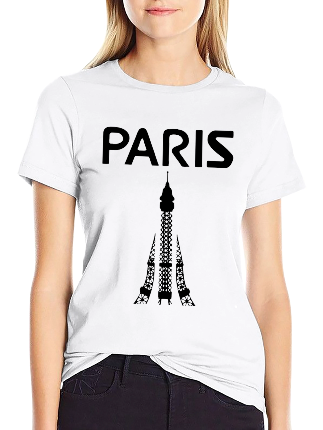 Paris Eiffel Tower Black T-Shirt