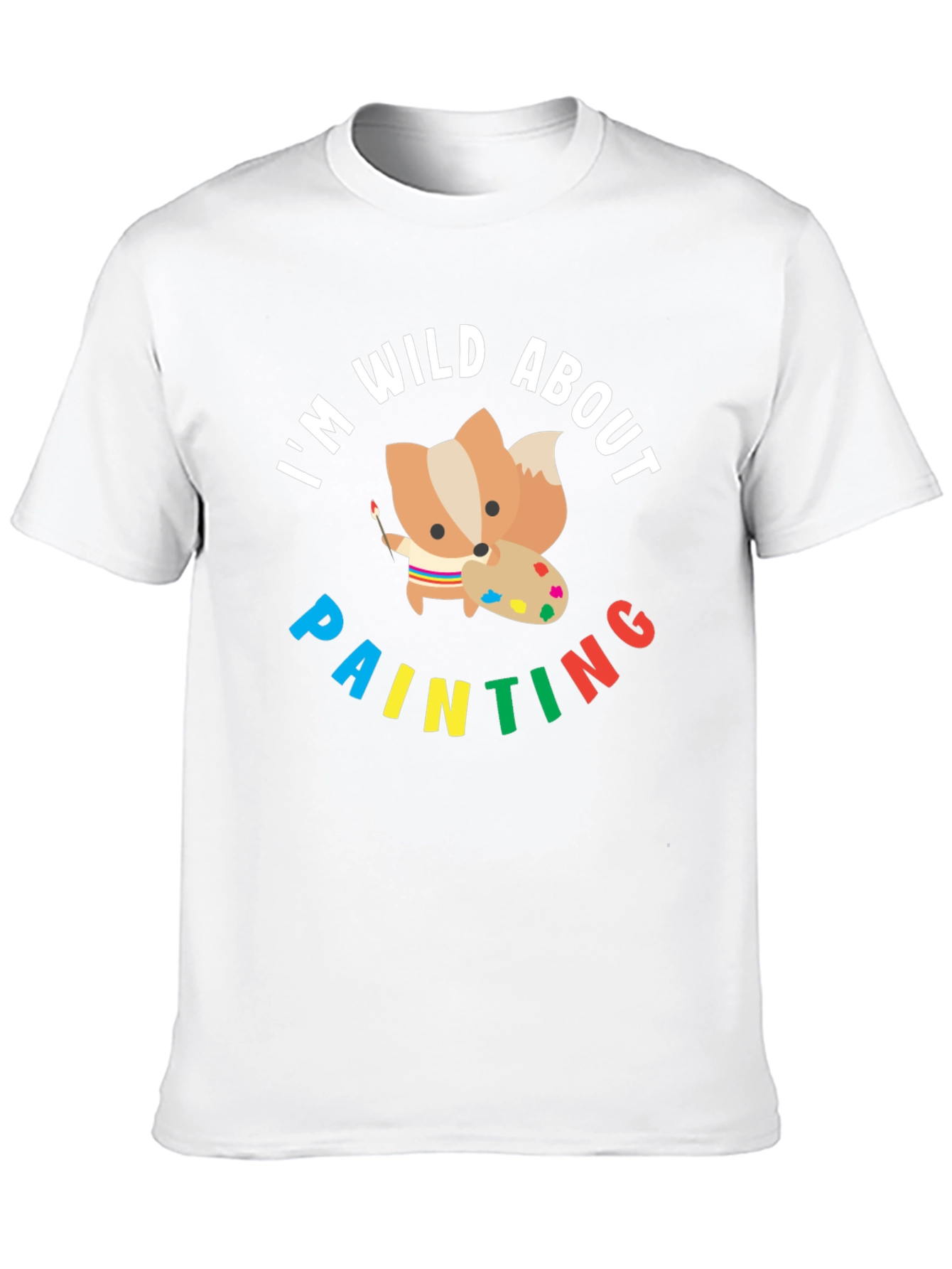 Wild About Painting T-Shirt - Cute Fox Artist Tee