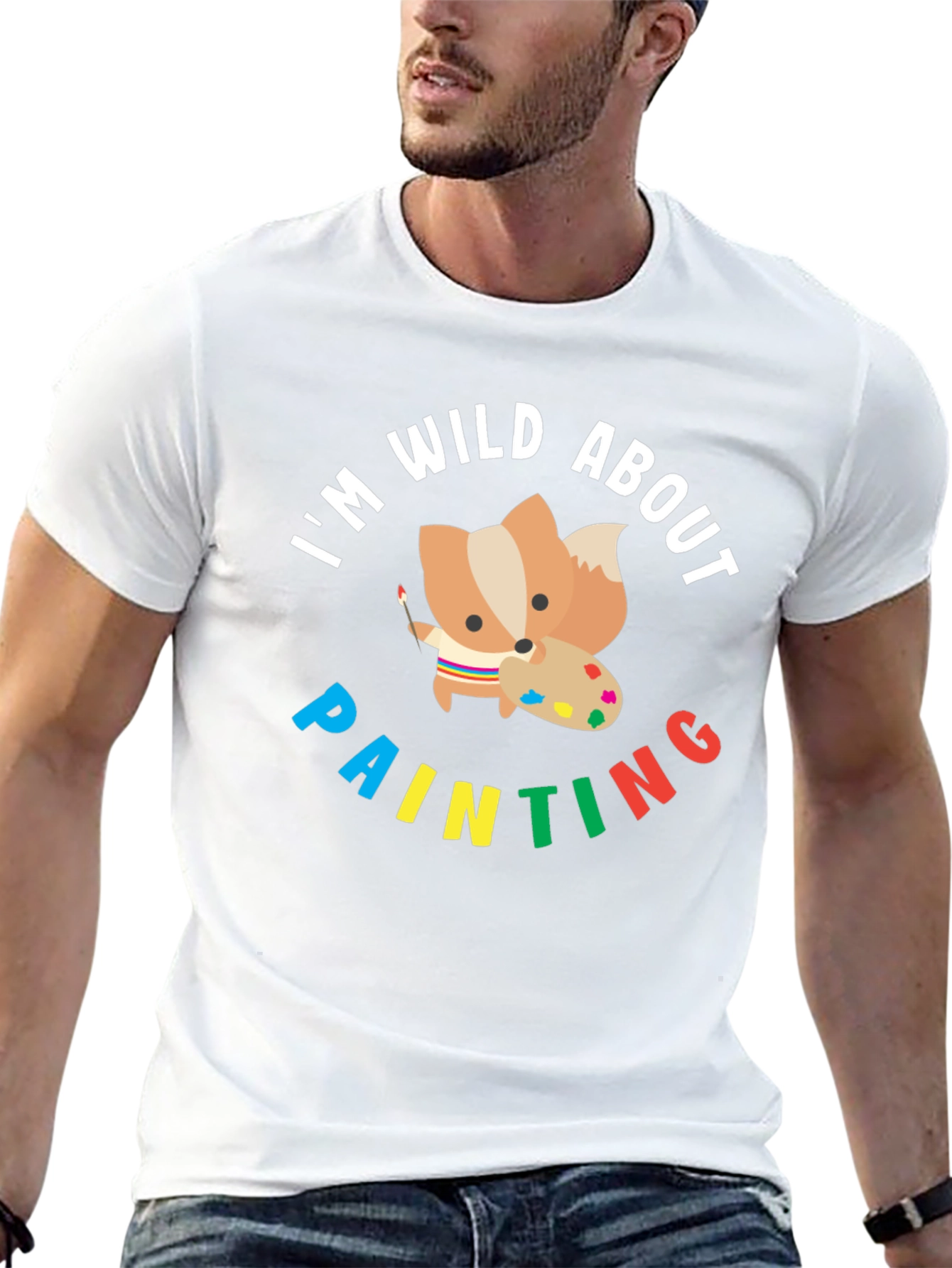 Wild About Painting T-Shirt - Cute Fox Artist Tee
