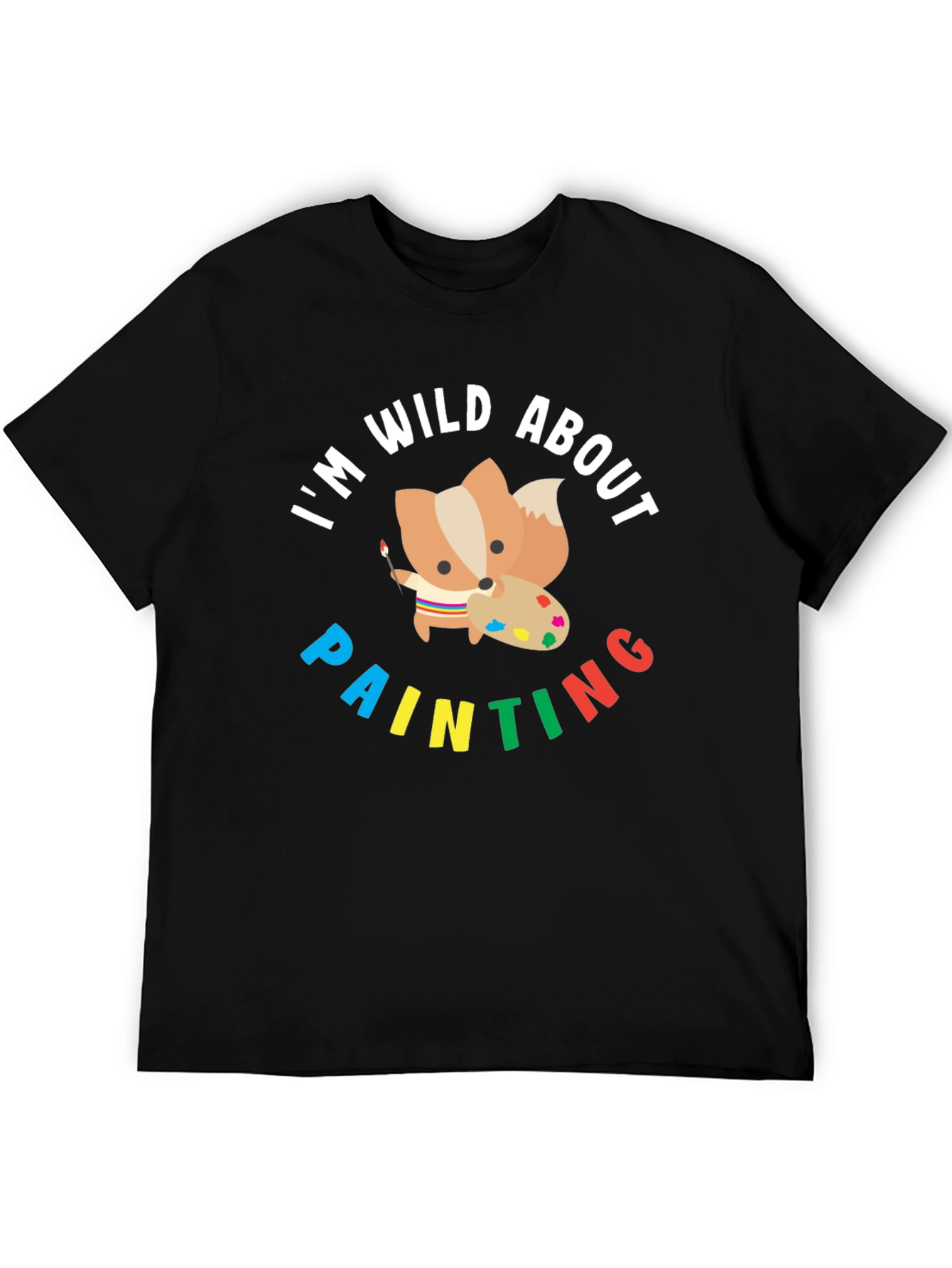 Wild About Painting T-Shirt - Cute Fox Artist Tee