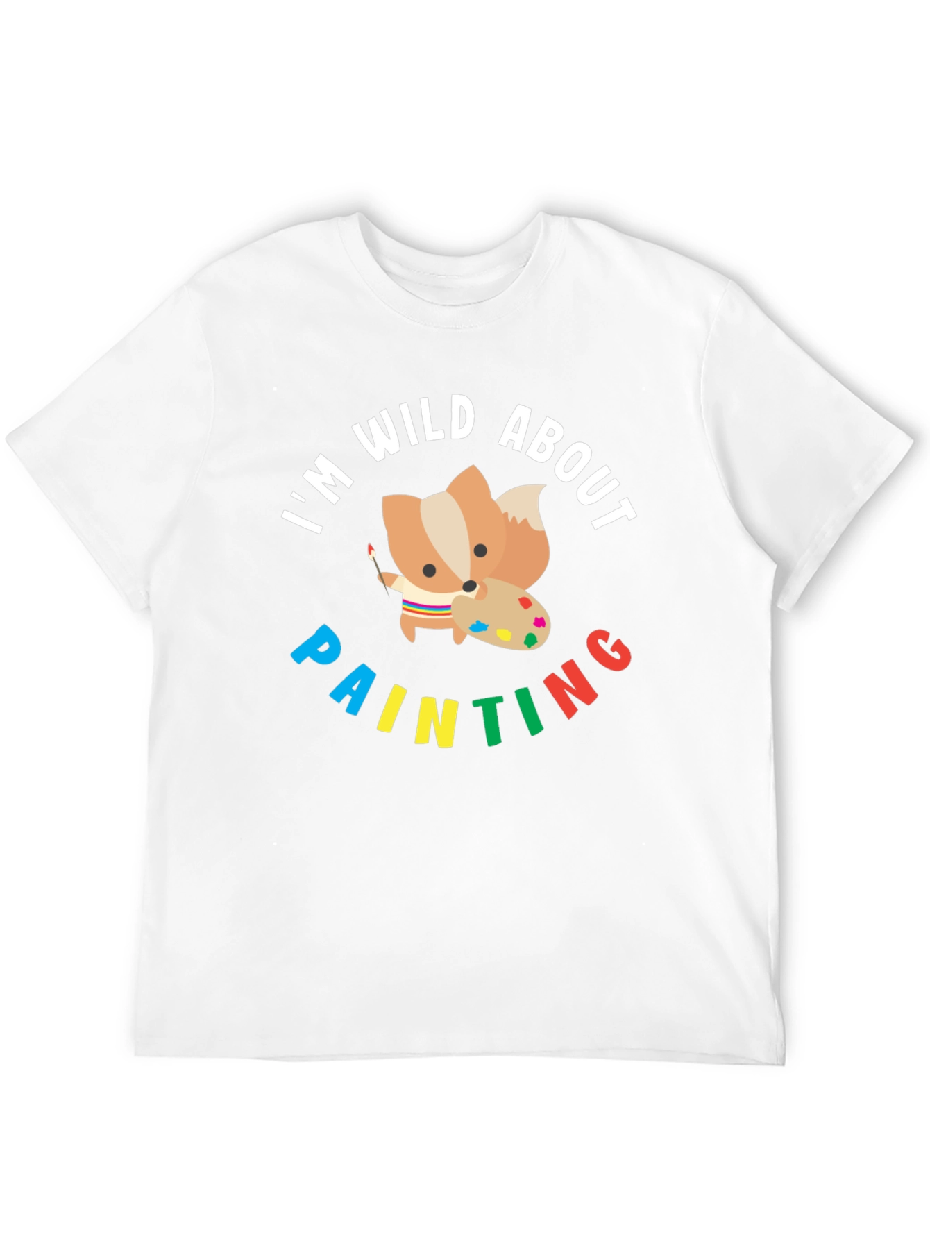 Wild About Painting T-Shirt - Cute Fox Artist Tee