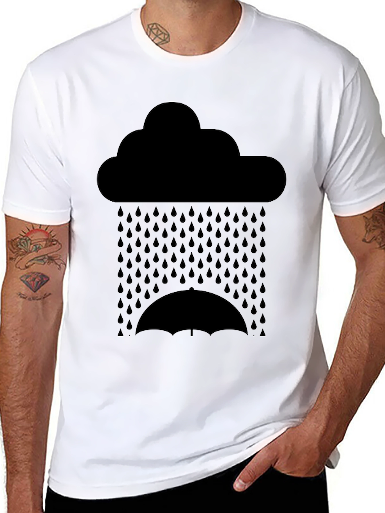 Rain Cloud & Umbrella Graphic Tee
