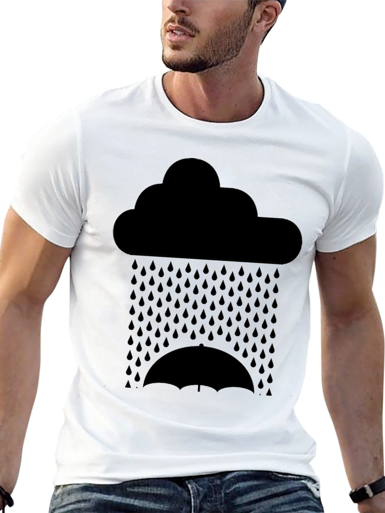 Rain Cloud & Umbrella Graphic Tee