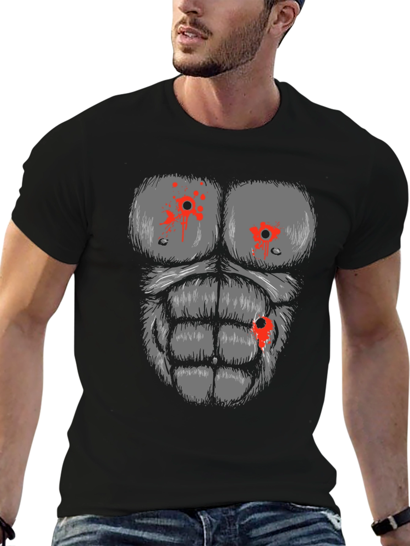 Bullet-Riddled Gorilla Chest T-Shirt