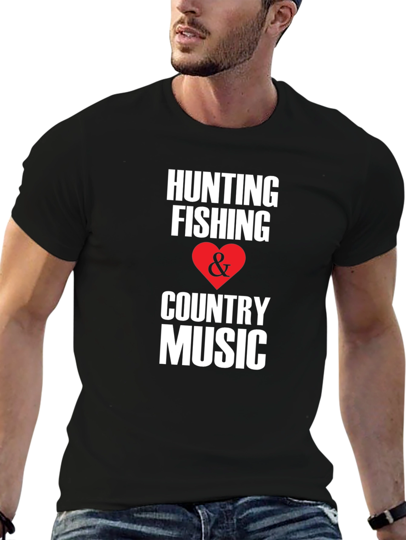 Hunting Fishing & Country Music Graphic T-Shirt