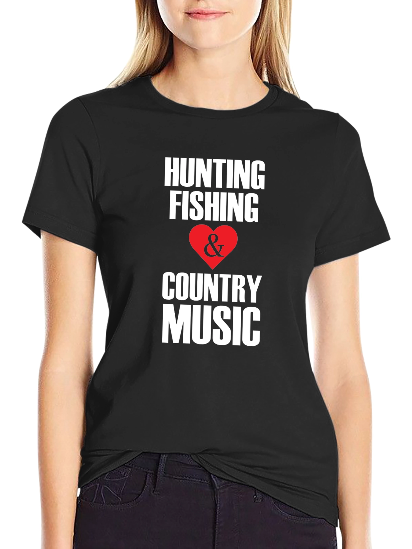 Hunting Fishing & Country Music Graphic T-Shirt