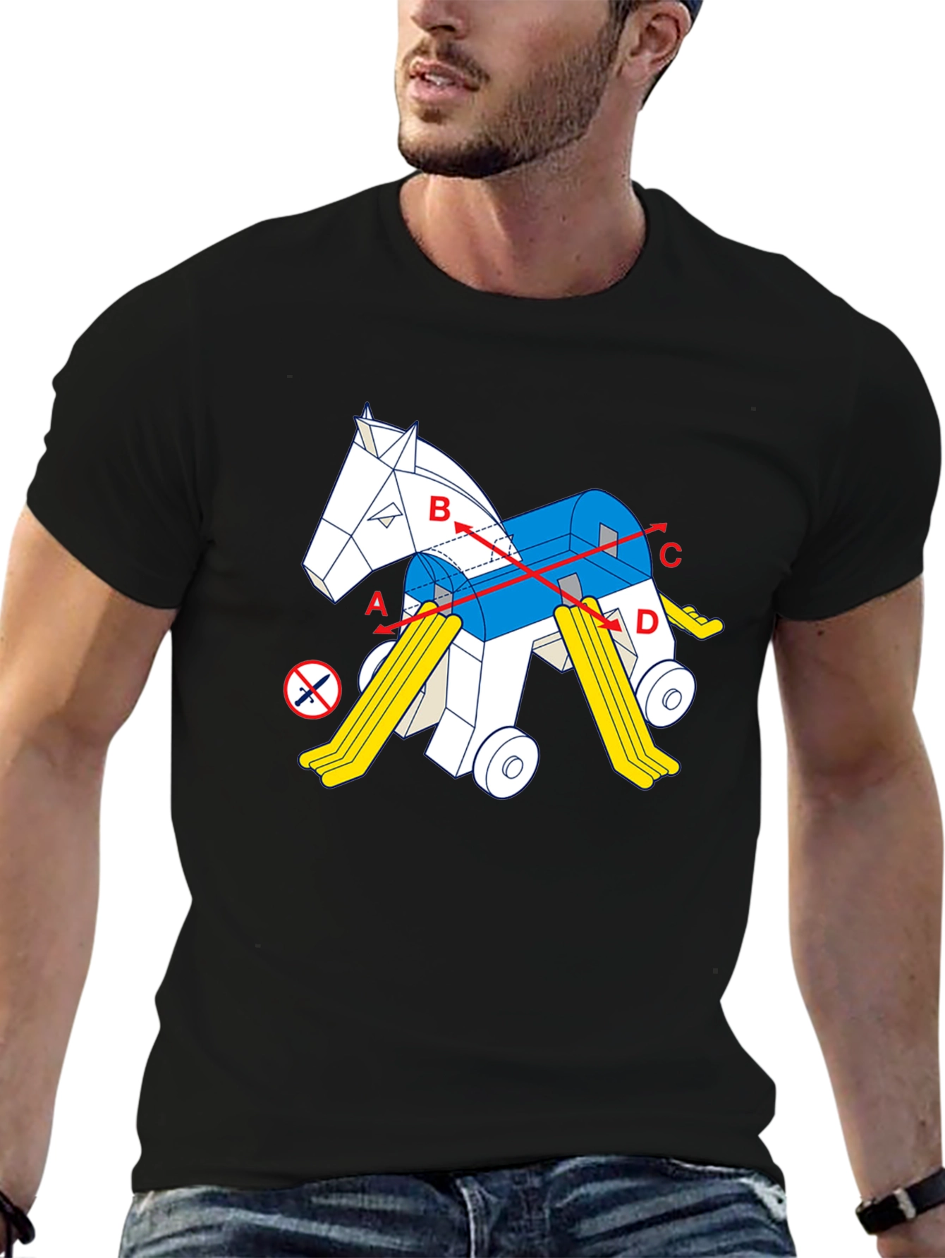 Novelty Horse Toy Diagram T-Shirt