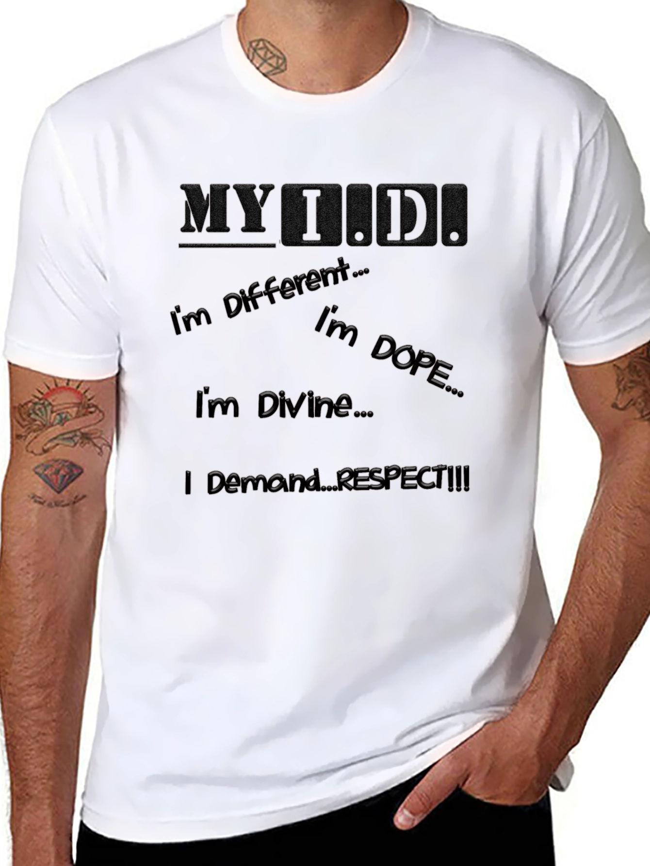 Statement T-Shirt - MYI.D. Different. Dope. Divine. Respect