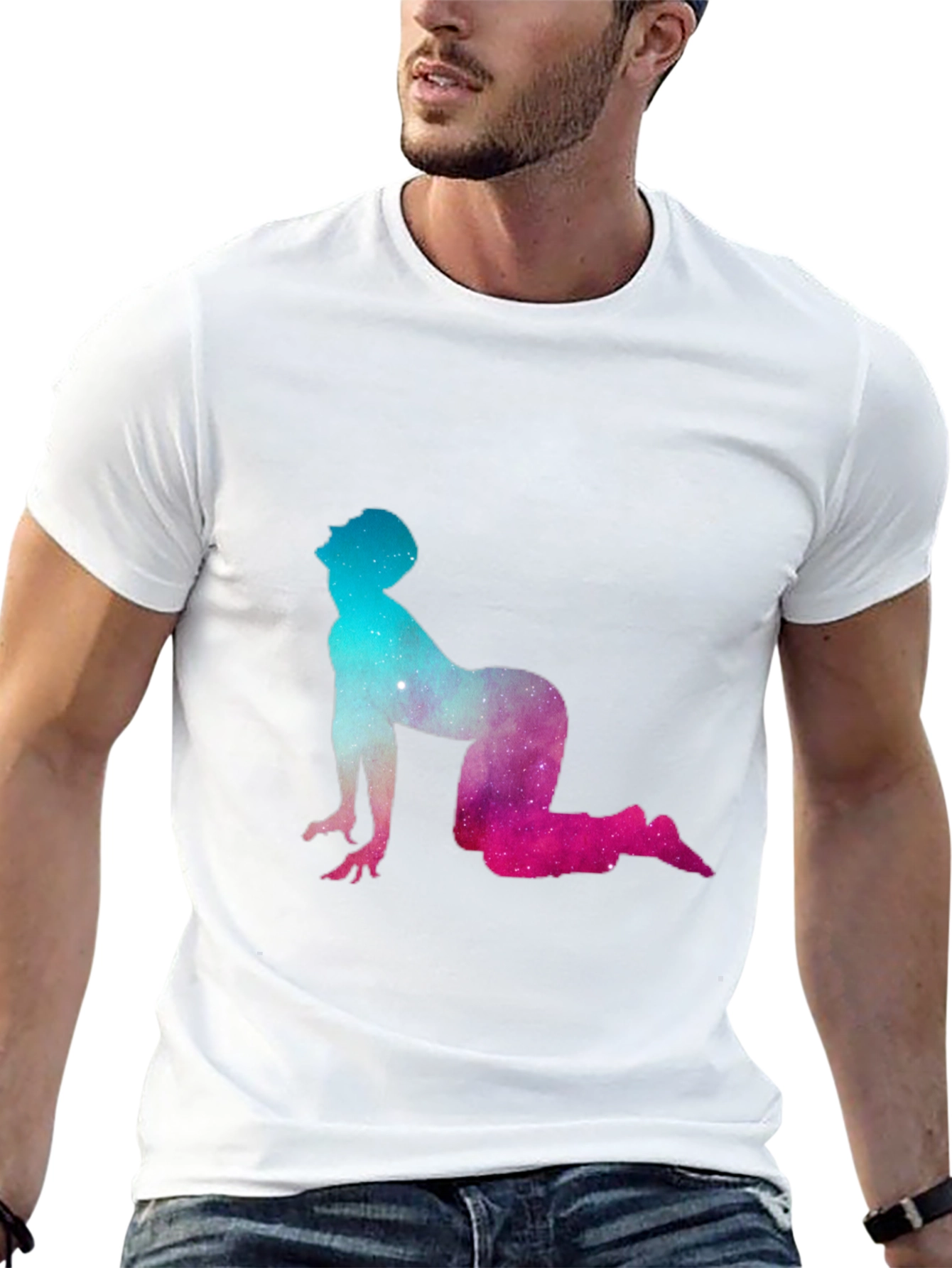 Cosmic Yoga Pose Black Tee