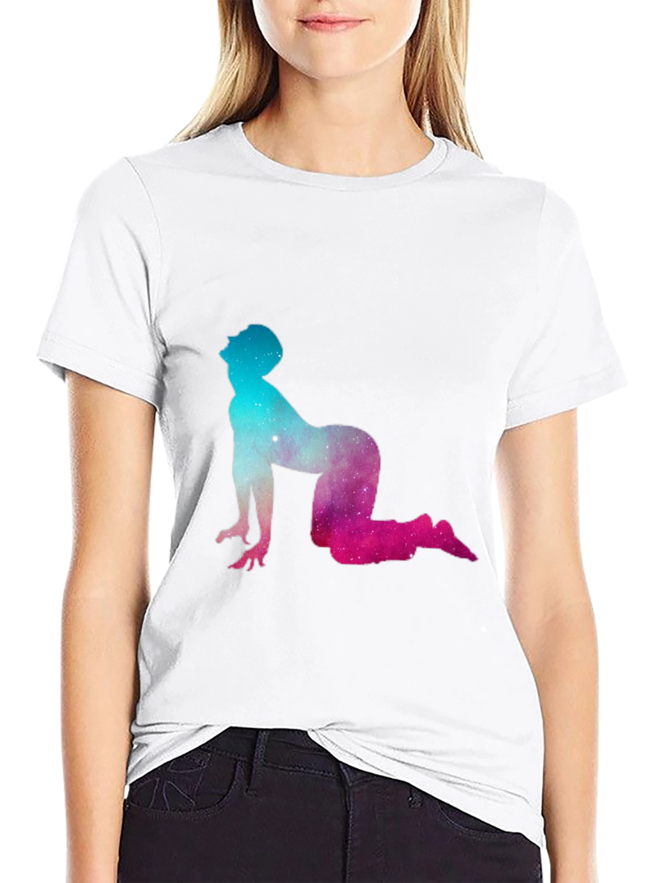 Cosmic Yoga Pose Black Tee