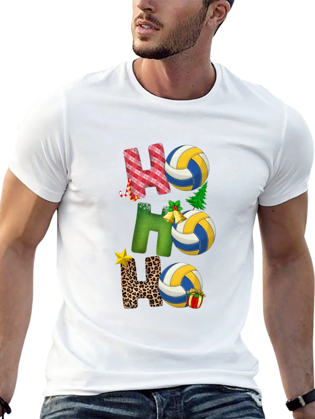Volleyball Christmas Ho Ho Ho T-Shirt