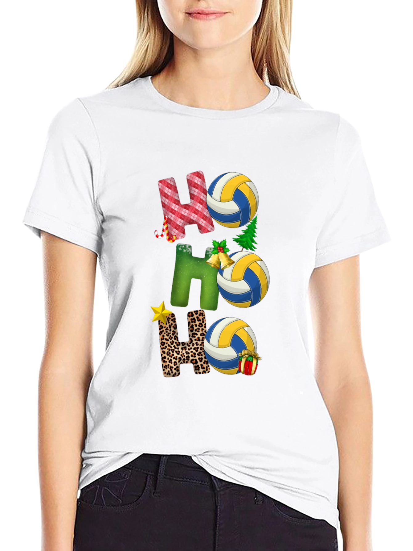 Volleyball Christmas Ho Ho Ho T-Shirt