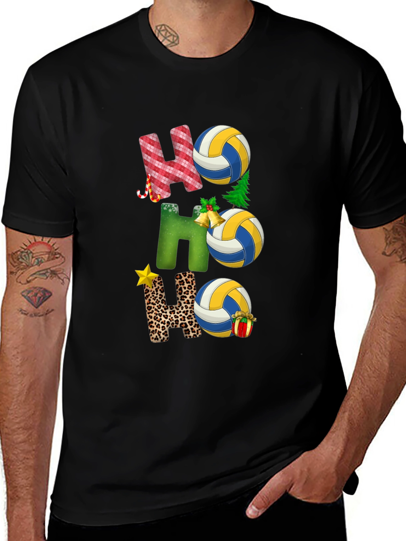 Volleyball Christmas Ho Ho Ho T-Shirt