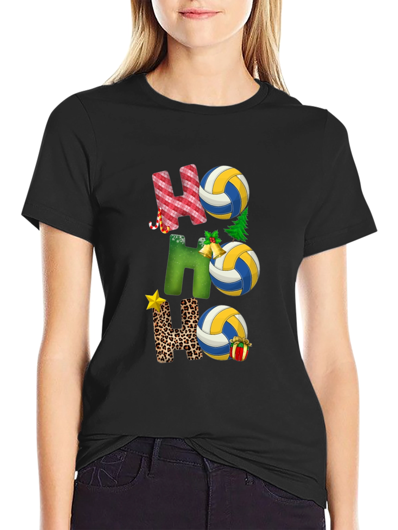 Volleyball Christmas Ho Ho Ho T-Shirt
