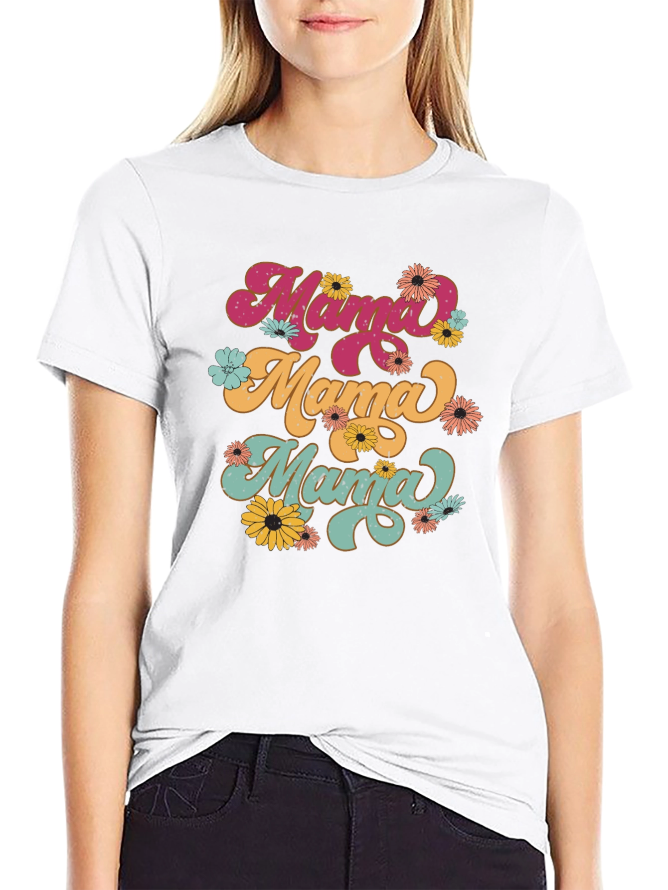 Retro Mama Floral T-Shirt - Groovy Mom Tee