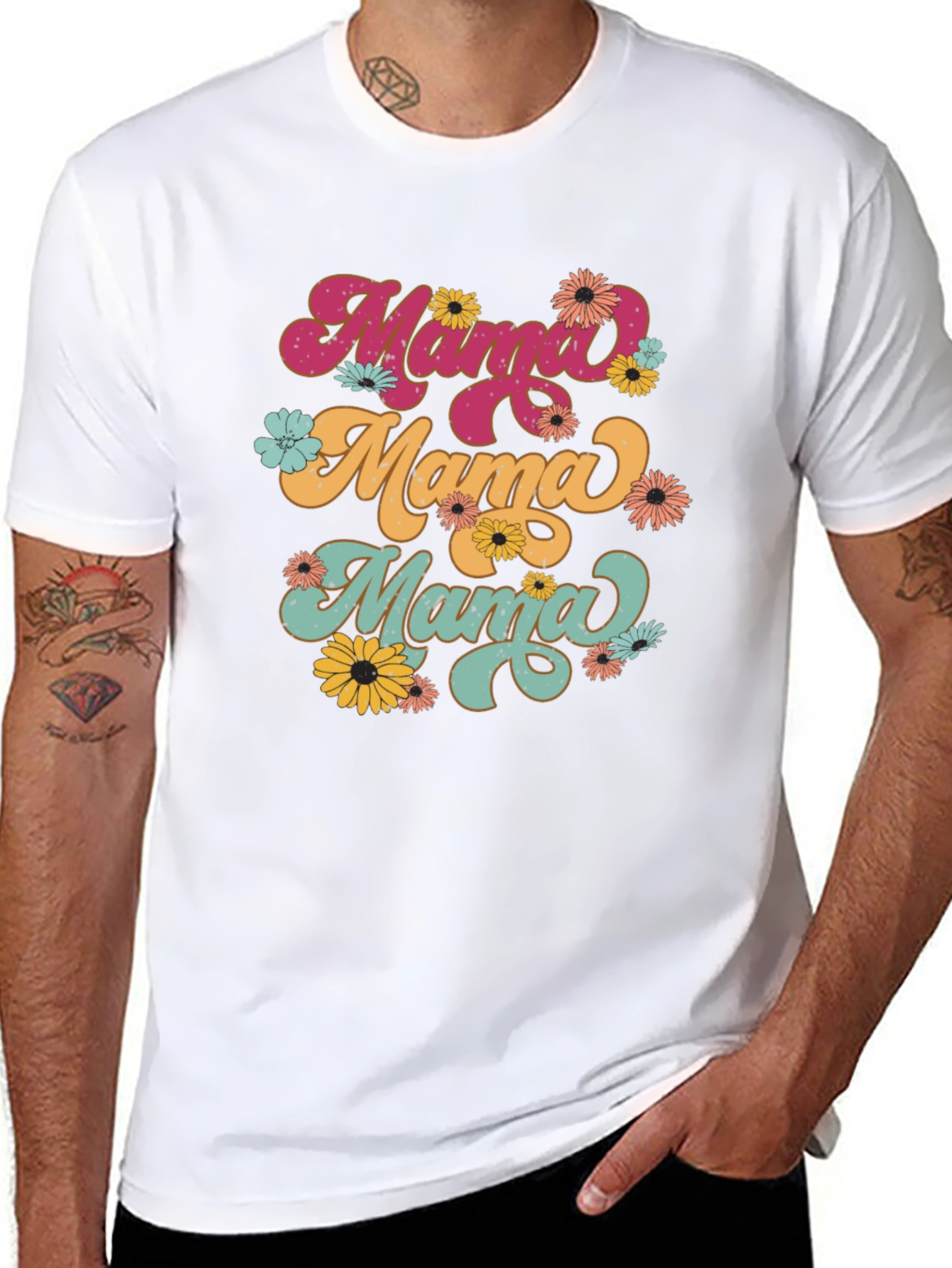 Retro Mama Floral T-Shirt - Groovy Mom Tee