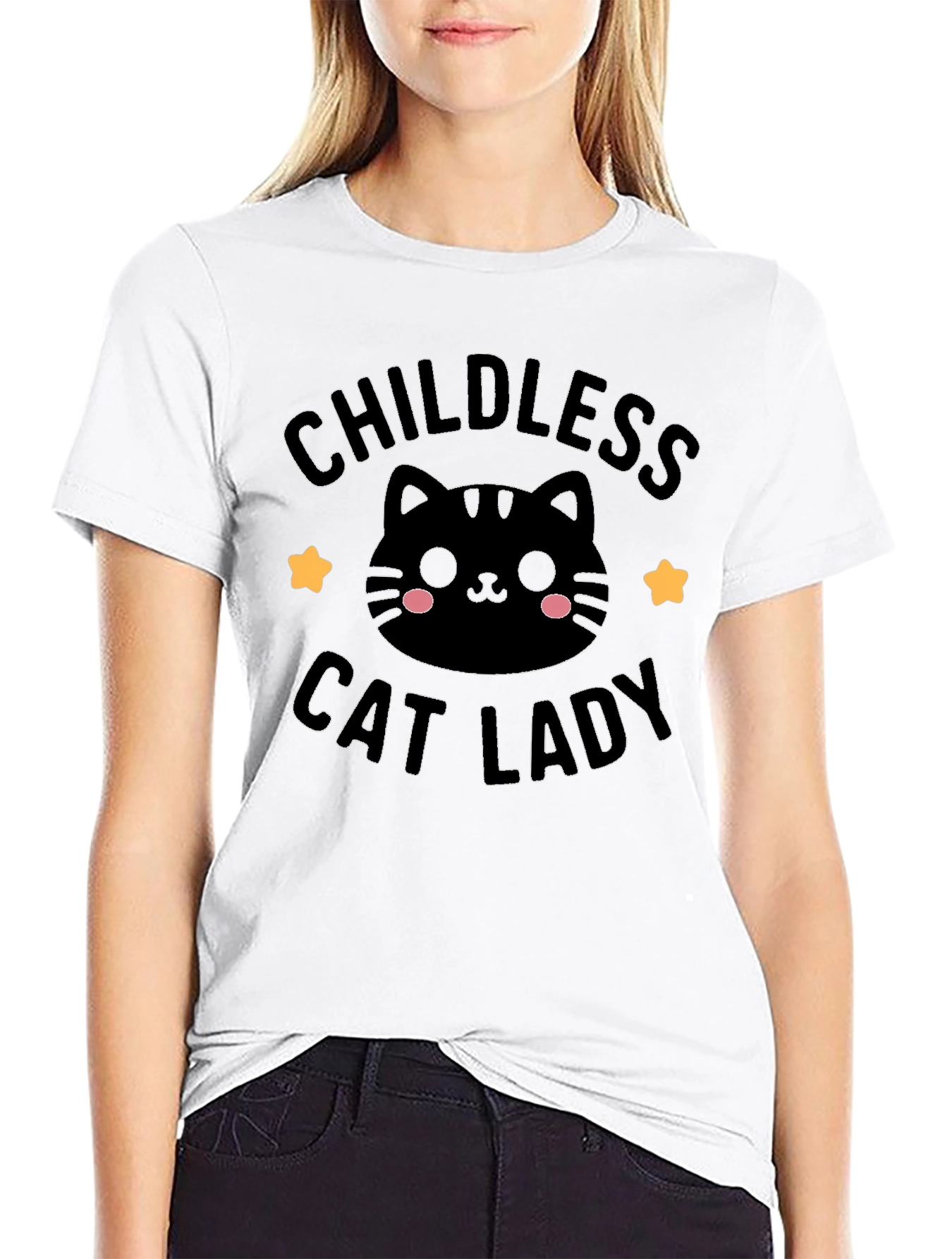 Childless Cat Lady Black Graphic Tee
