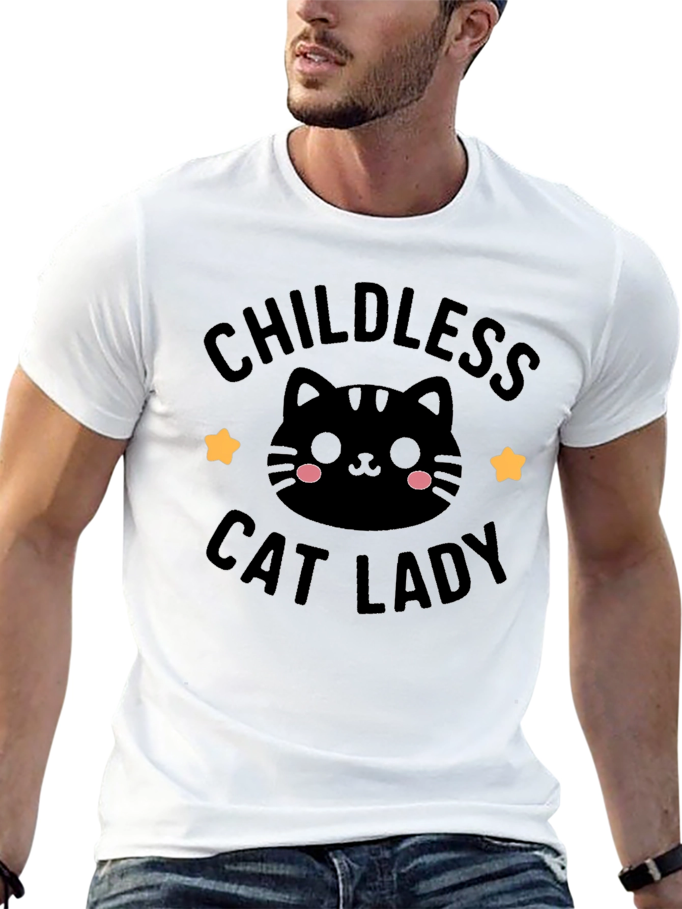 Childless Cat Lady Black Graphic Tee