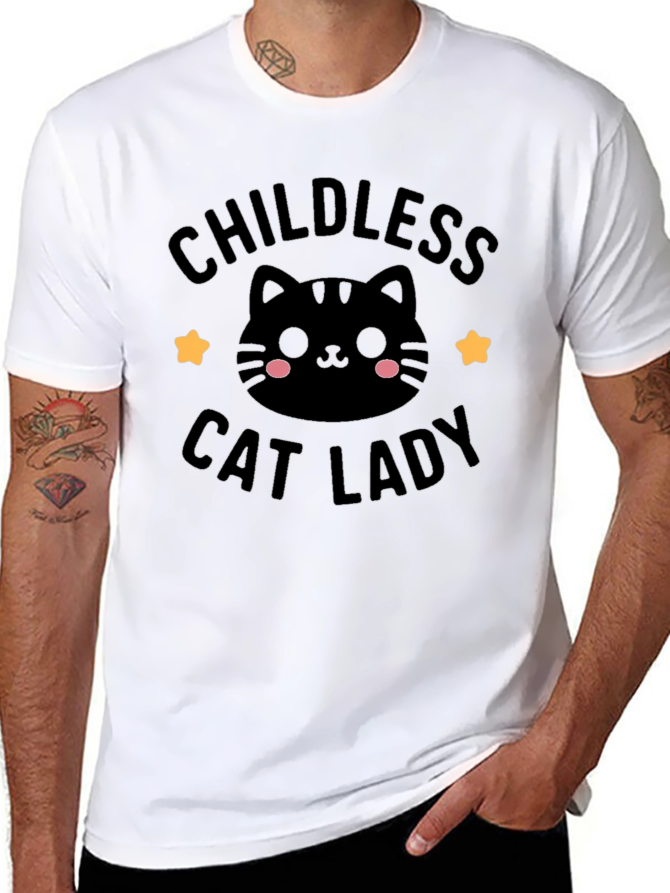 Childless Cat Lady Black Graphic Tee