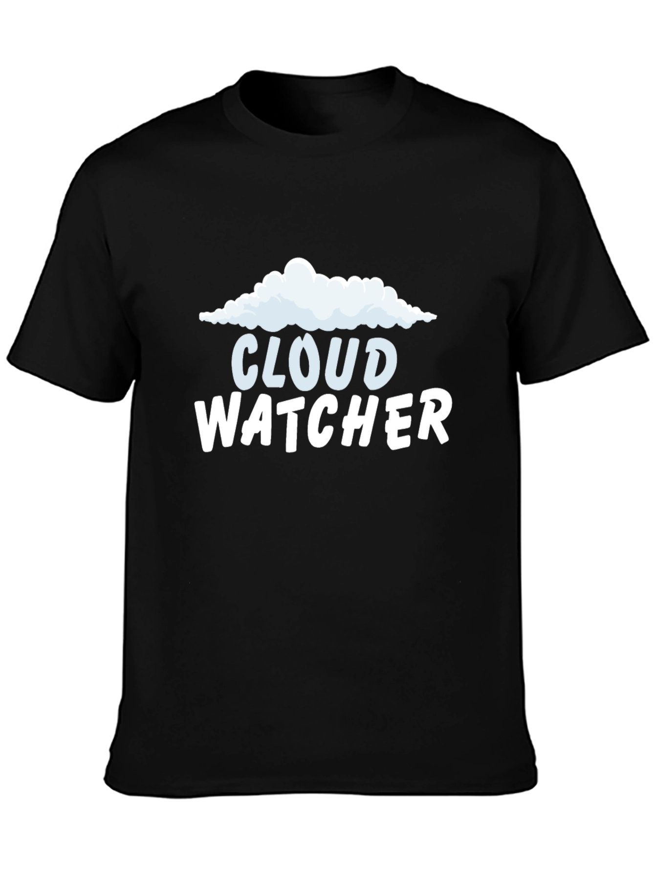 Cloud Watcher Graphic Tee - Black Cotton T-Shirt