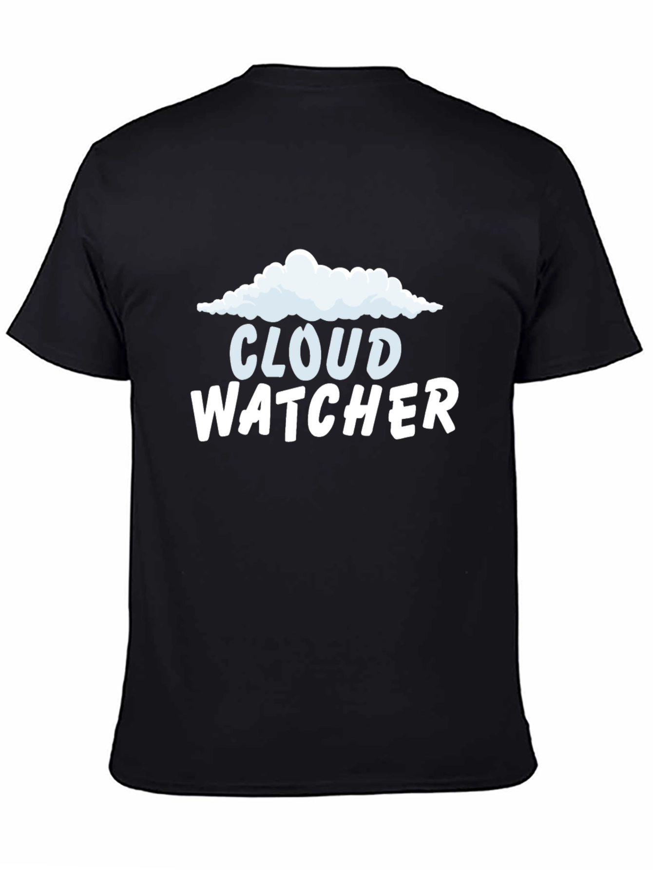 Cloud Watcher Graphic Tee - Black Cotton T-Shirt