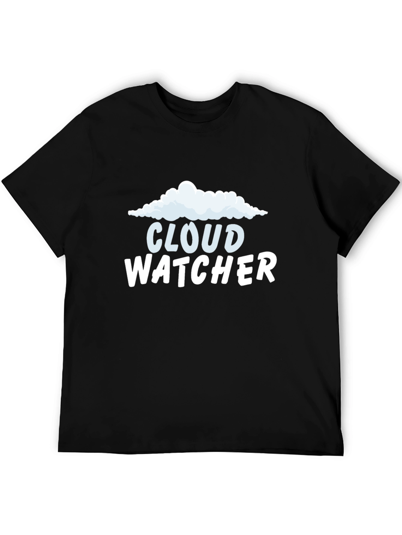 Cloud Watcher Graphic Tee - Black Cotton T-Shirt
