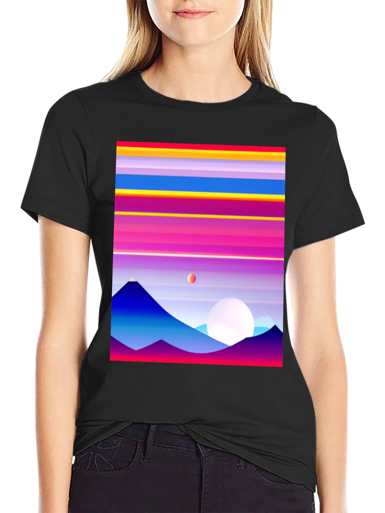 Retro Mountain Horizon Graphic Tee