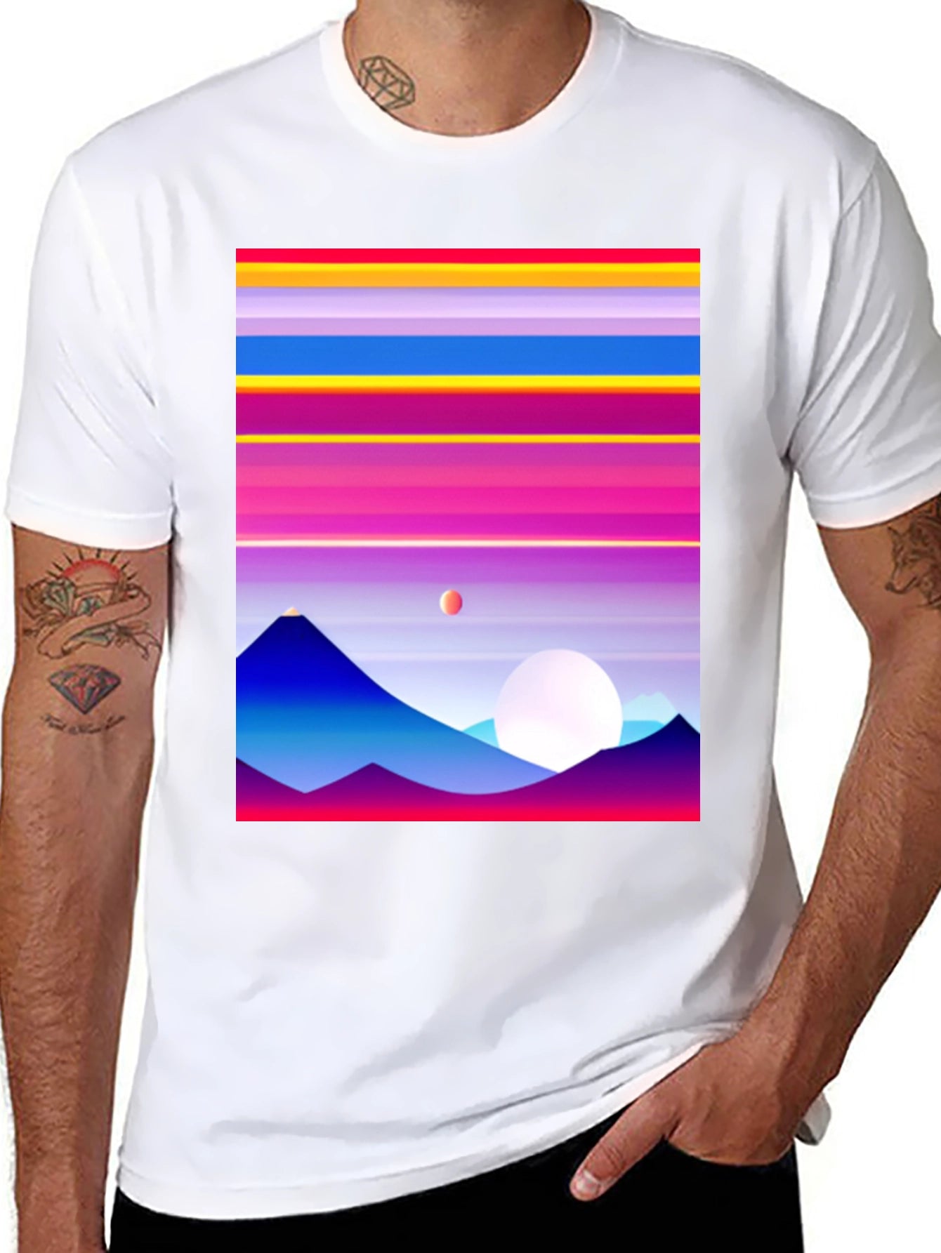 Retro Mountain Horizon Graphic Tee