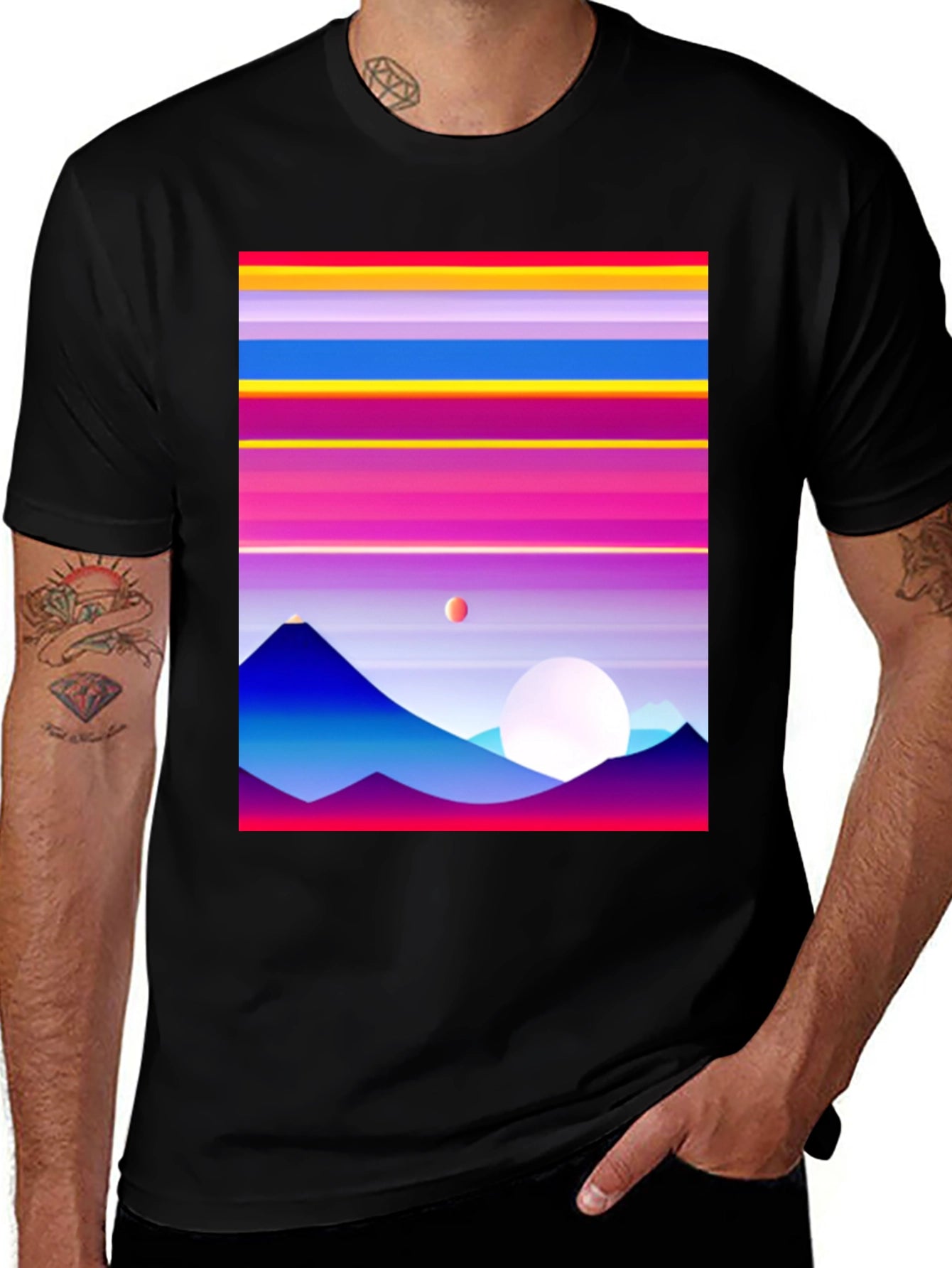 Retro Mountain Horizon Graphic Tee