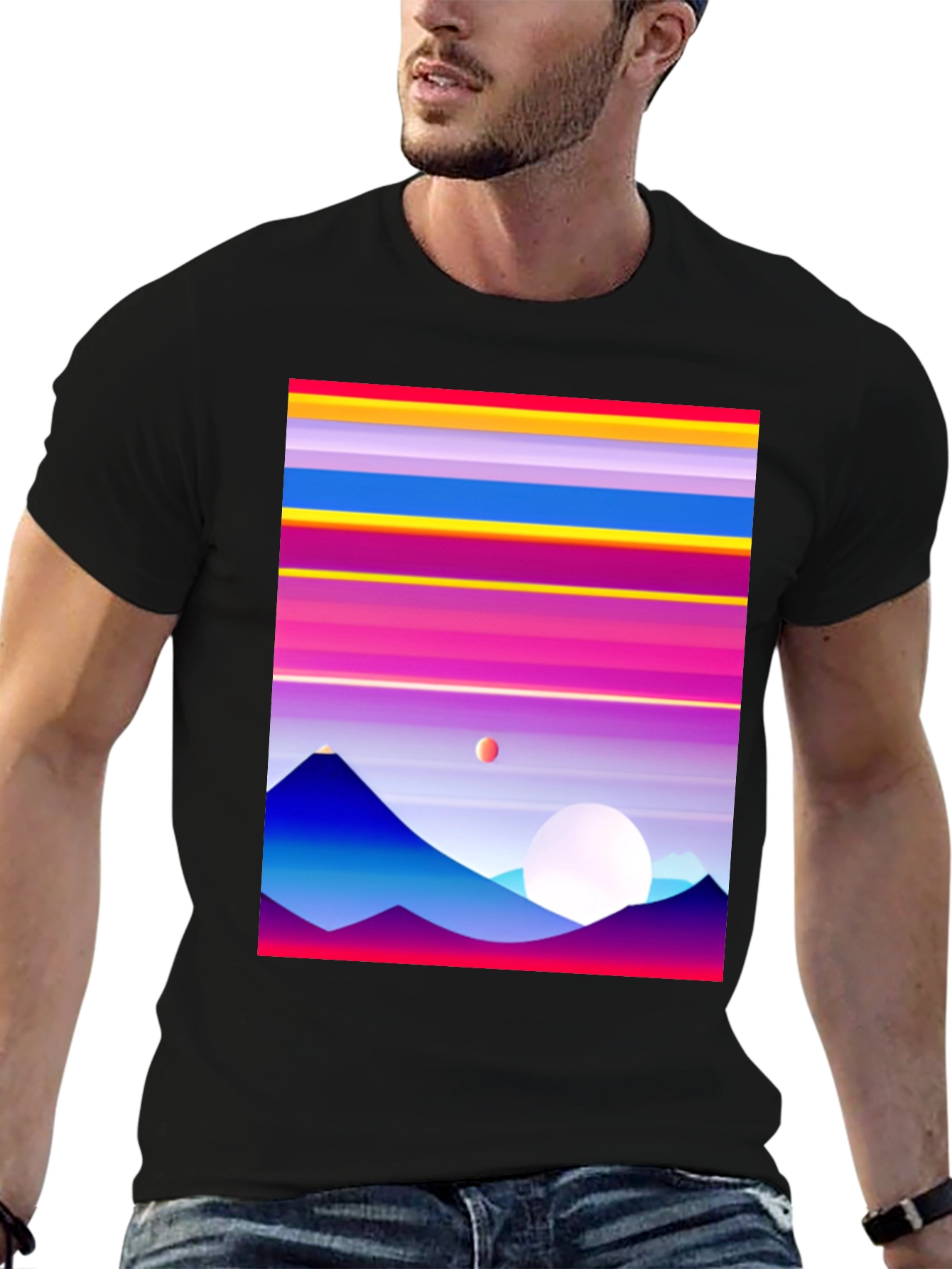 Retro Mountain Horizon Graphic Tee
