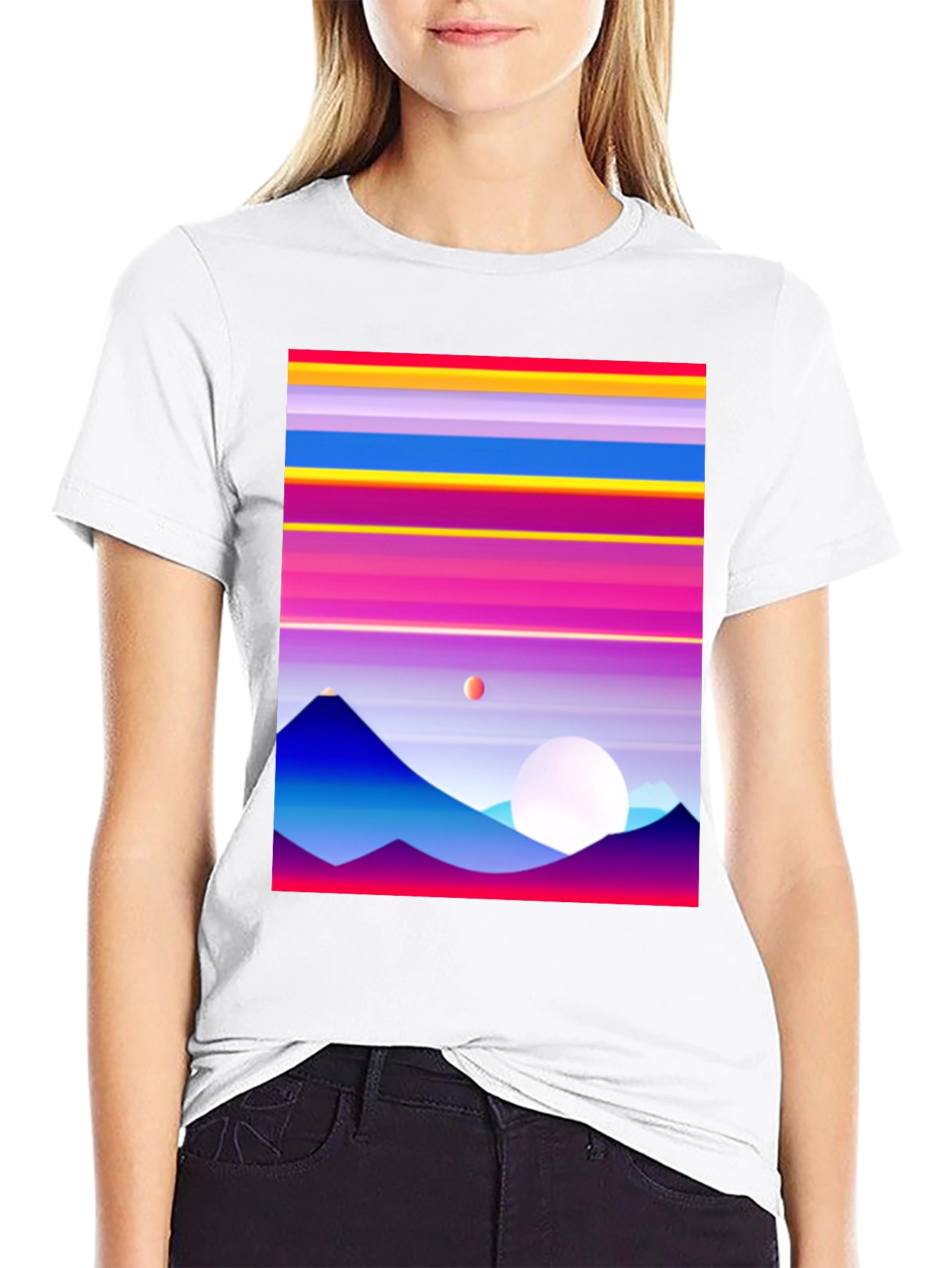 Retro Mountain Horizon Graphic Tee
