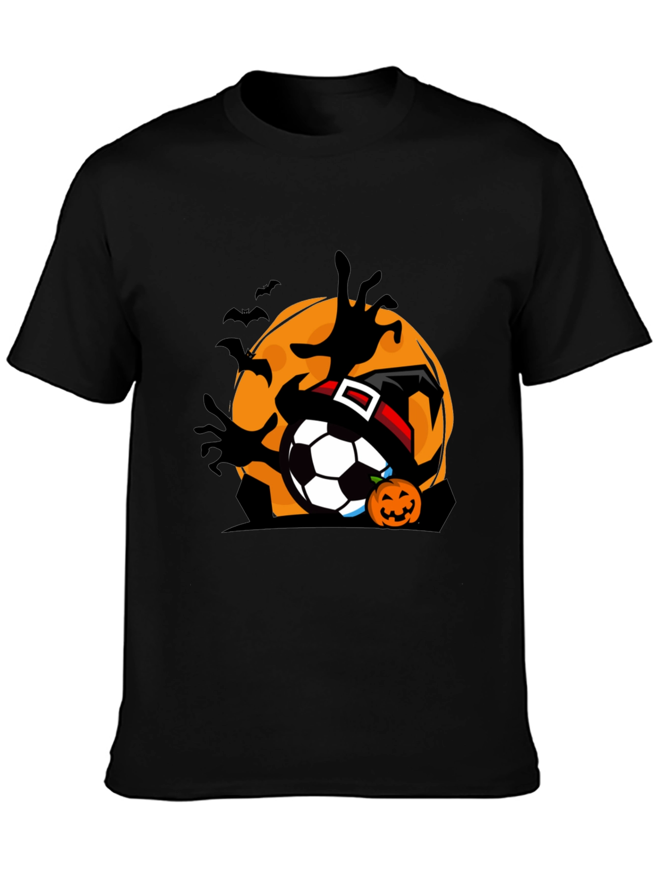 Halloween Soccer Black T-Shirt