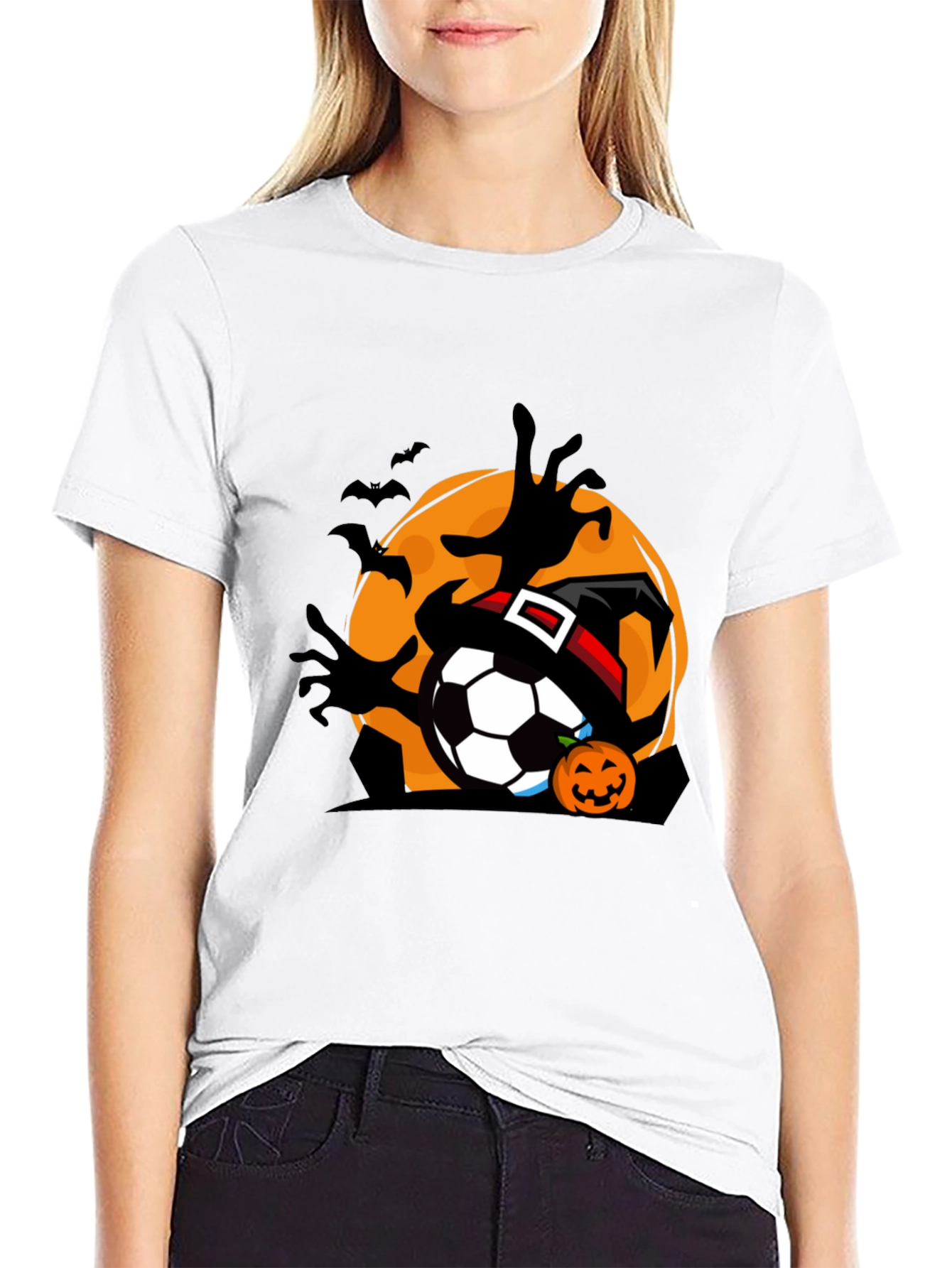 Halloween Soccer Black T-Shirt