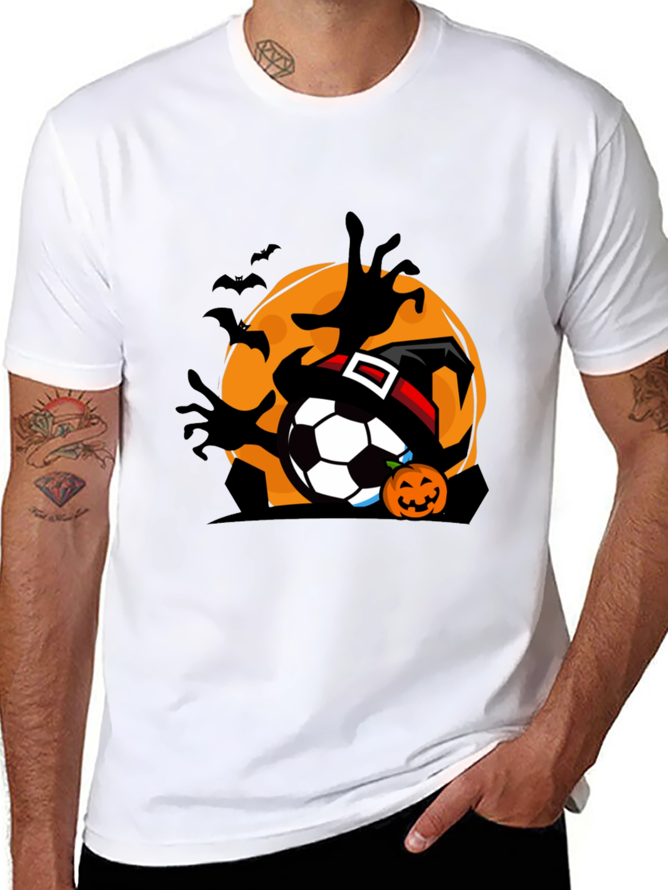 Halloween Soccer Black T-Shirt