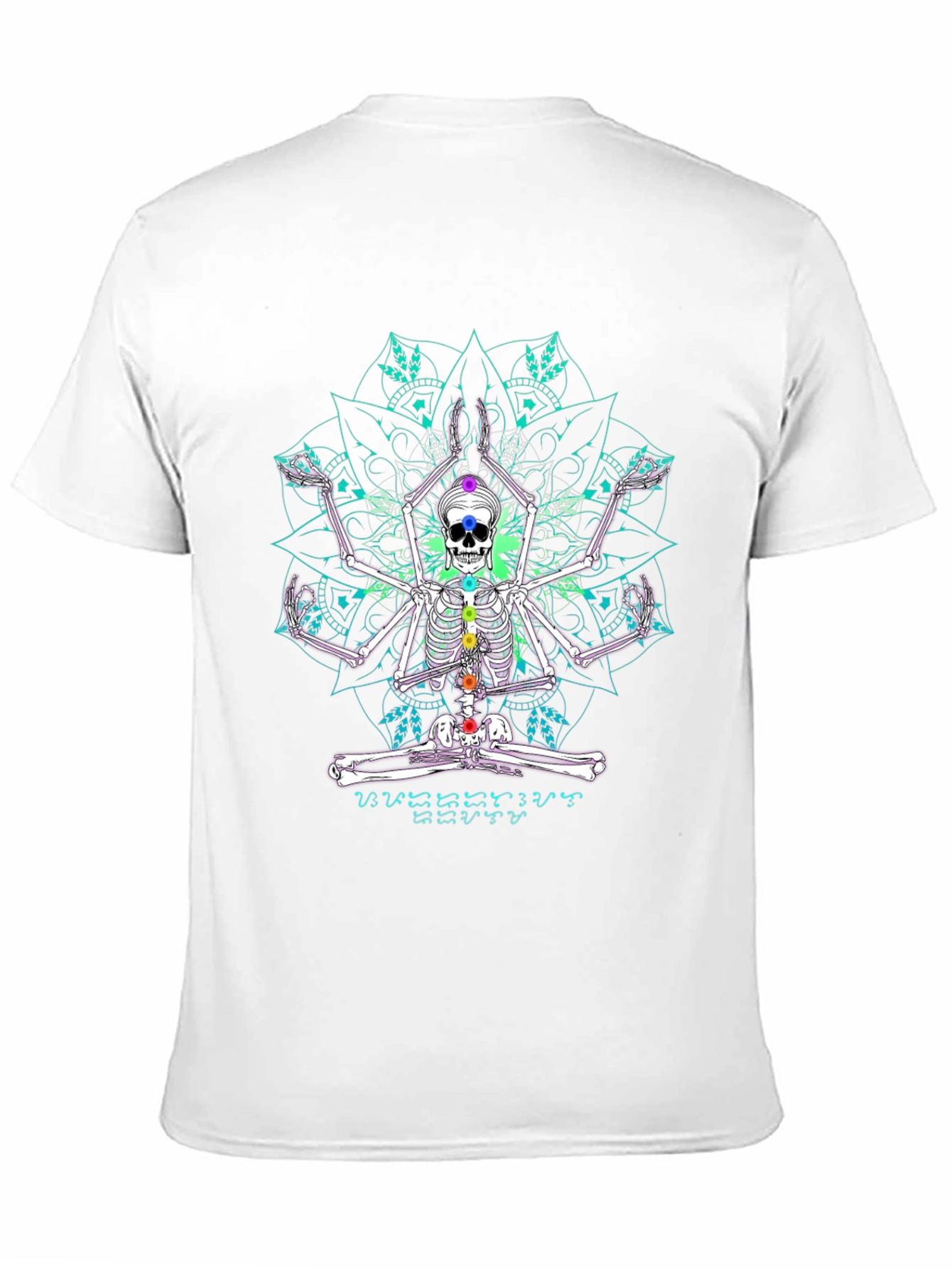 Skeleton Yoga Chakra Mandala Graphic Tee