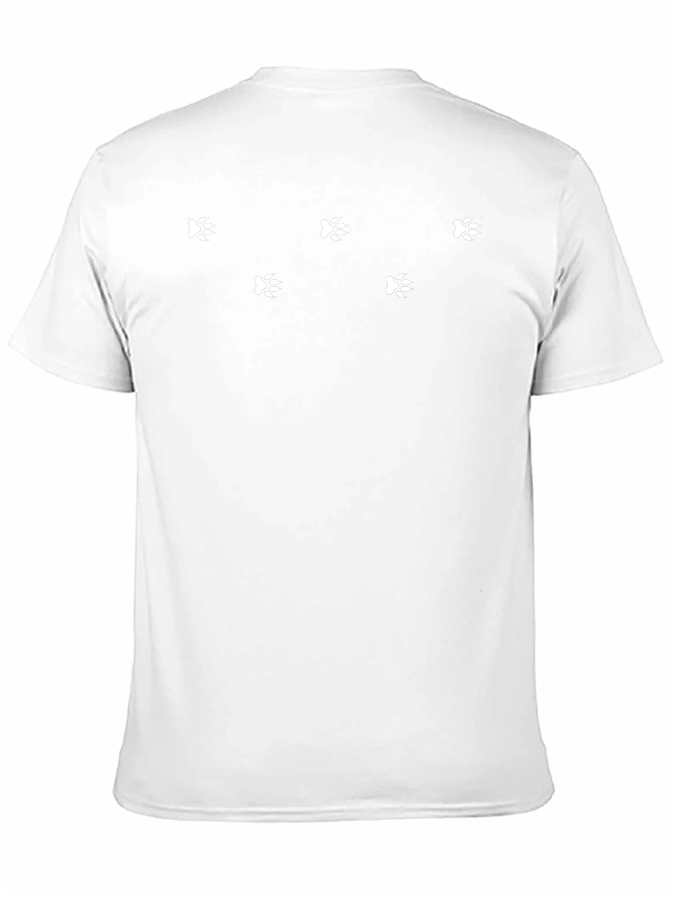 Black T-Shirt with White Paw Prints