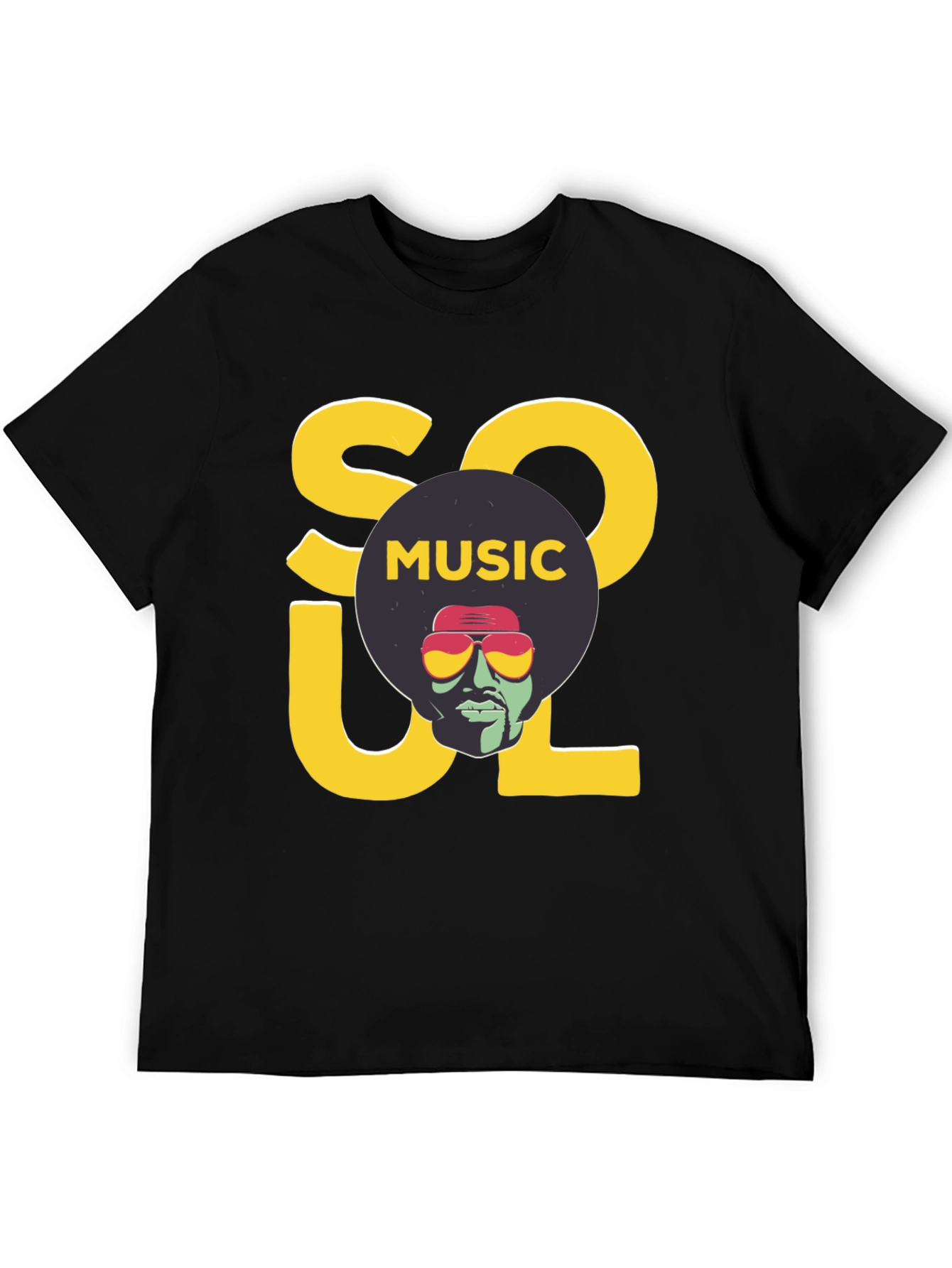 Soul Music Graphic Print Black T-Shirt