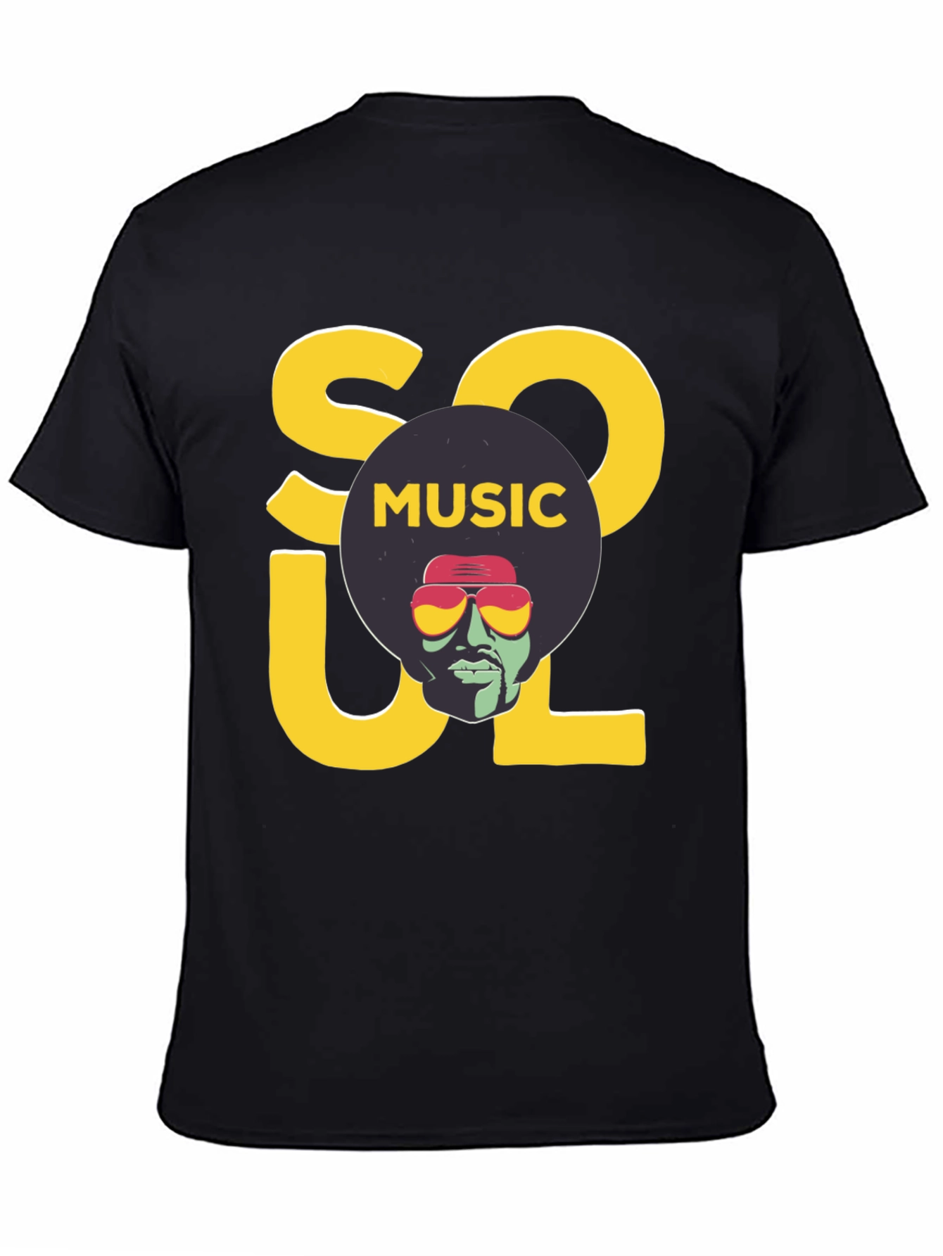 Soul Music Graphic Print Black T-Shirt