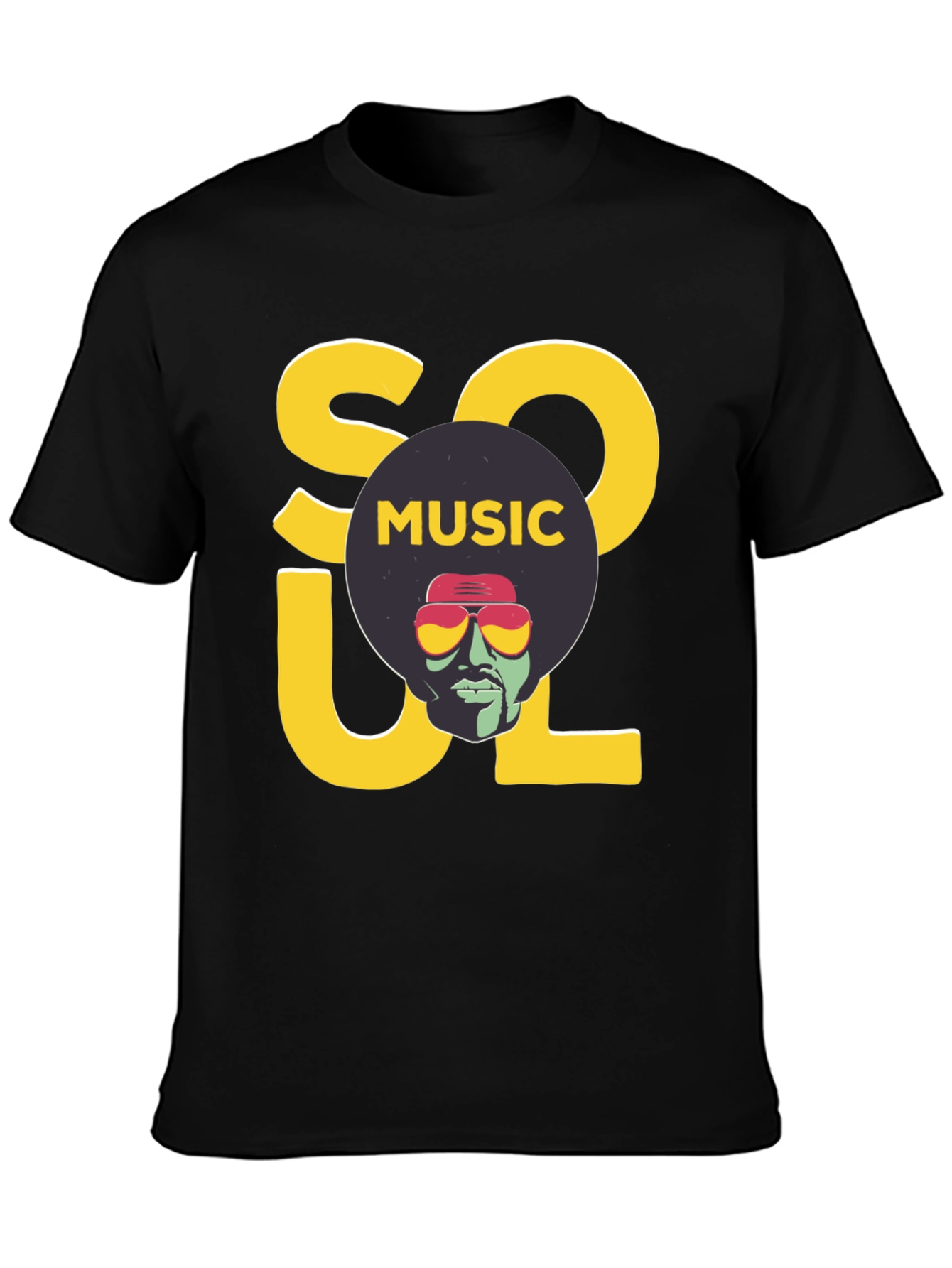 Soul Music Graphic Print Black T-Shirt