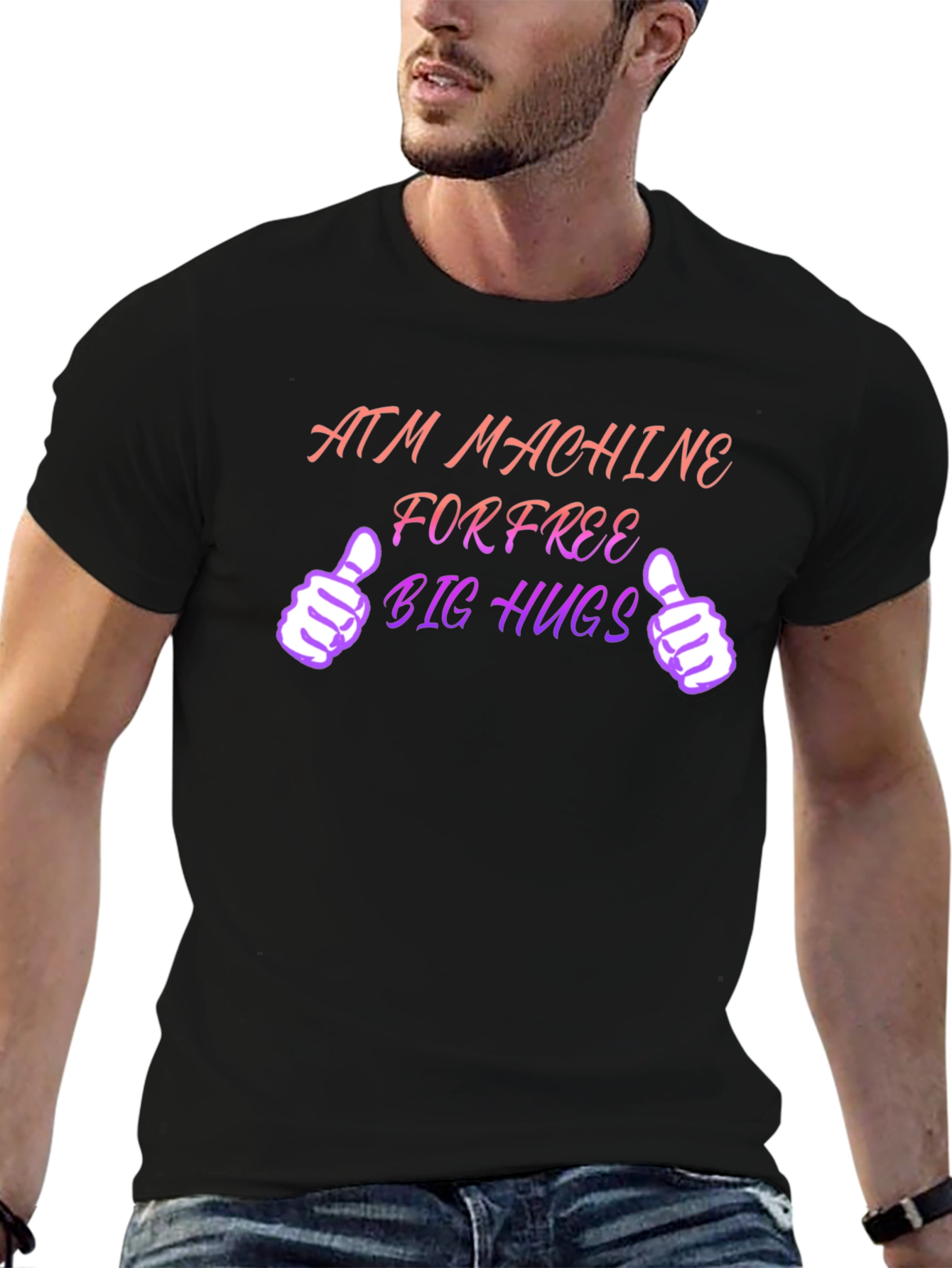 ATM Machine for Free Big Hugs Black T-Shirt