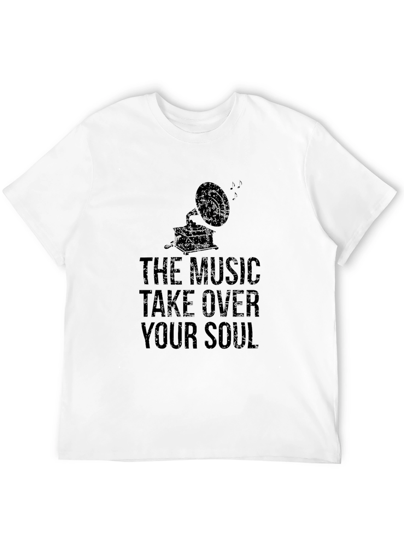 Music Take Over Your Soul Mens Black Graphic Tee