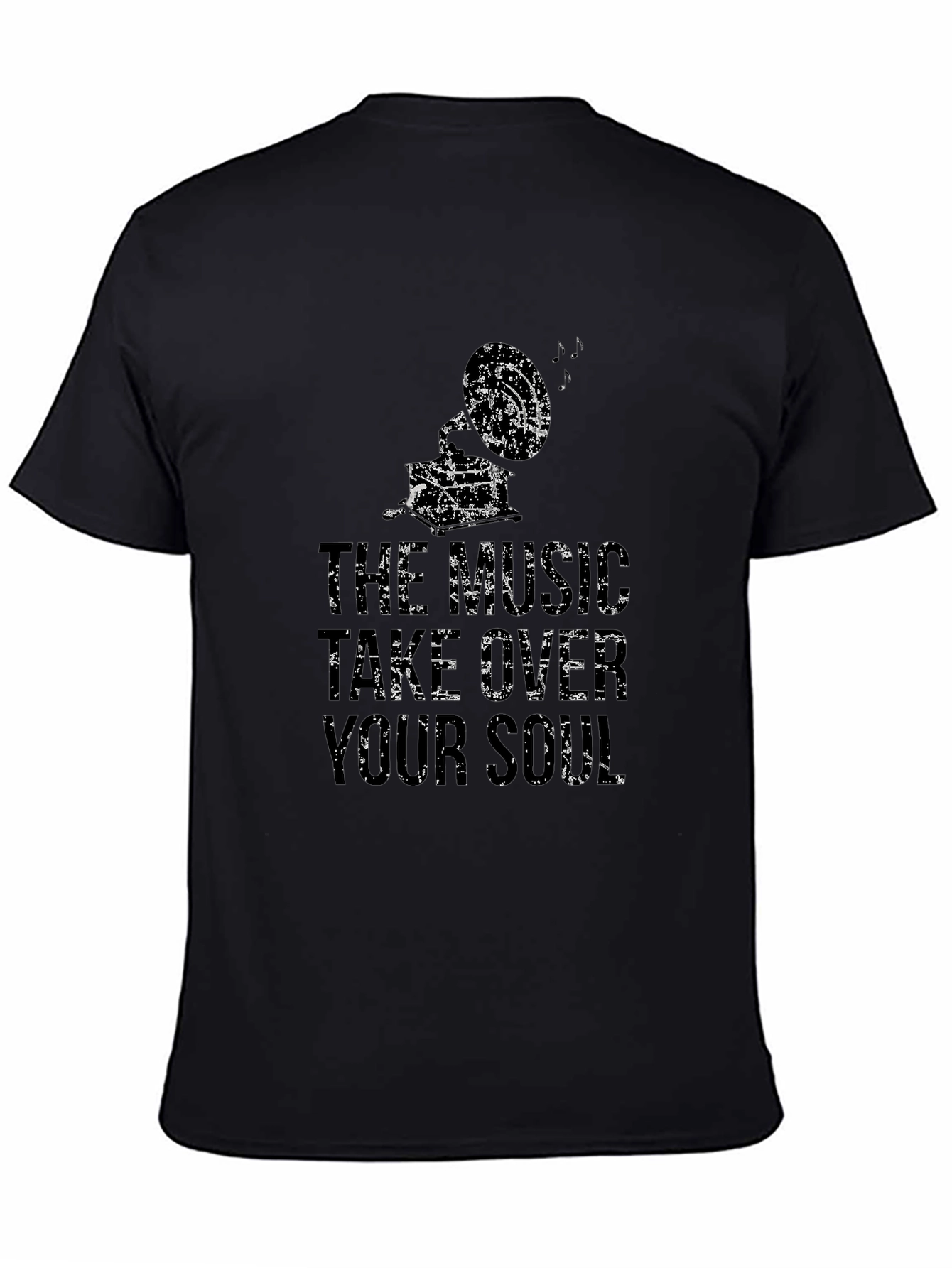 Music Take Over Your Soul Mens Black Graphic Tee