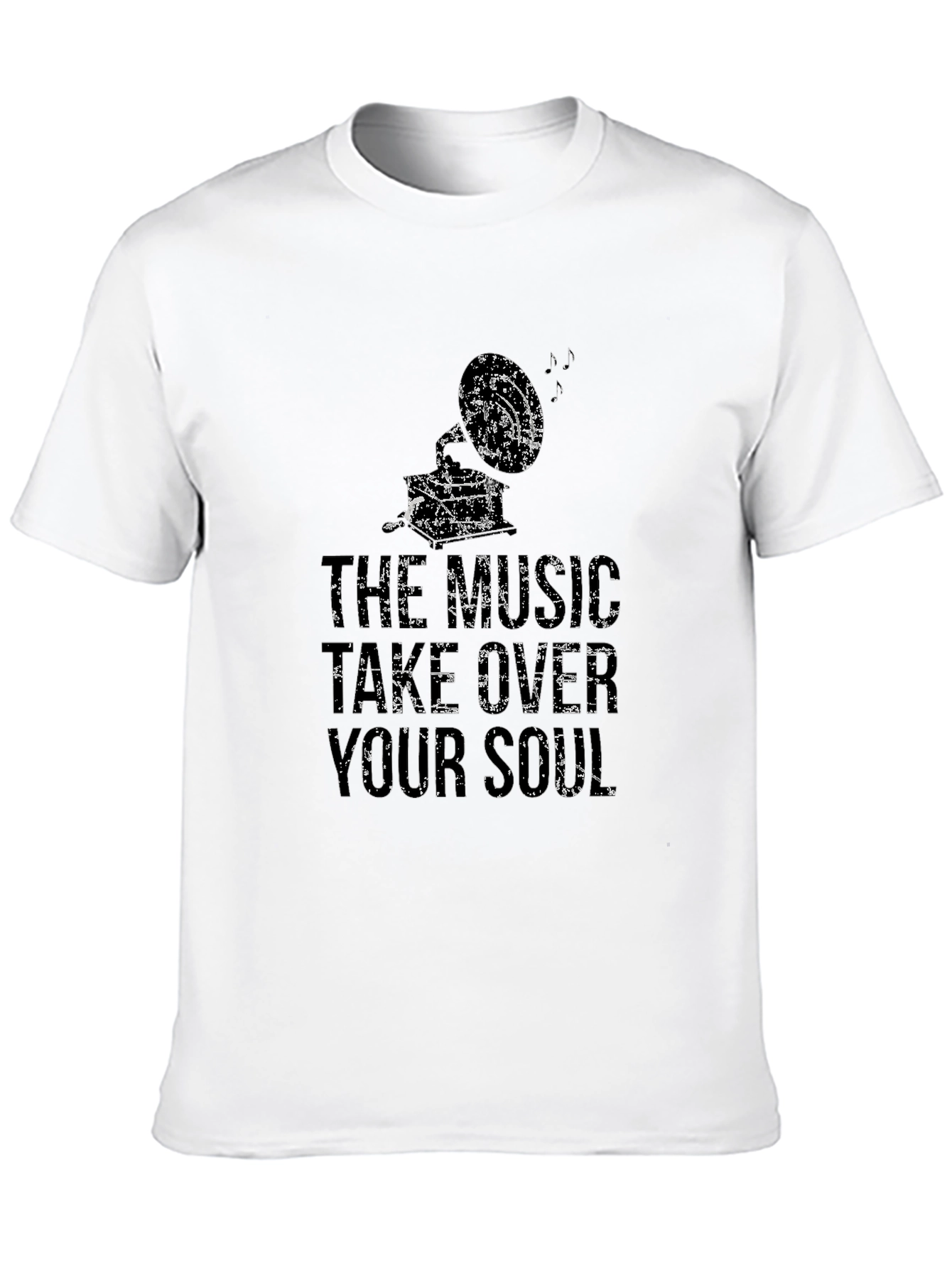 Music Take Over Your Soul Mens Black Graphic Tee