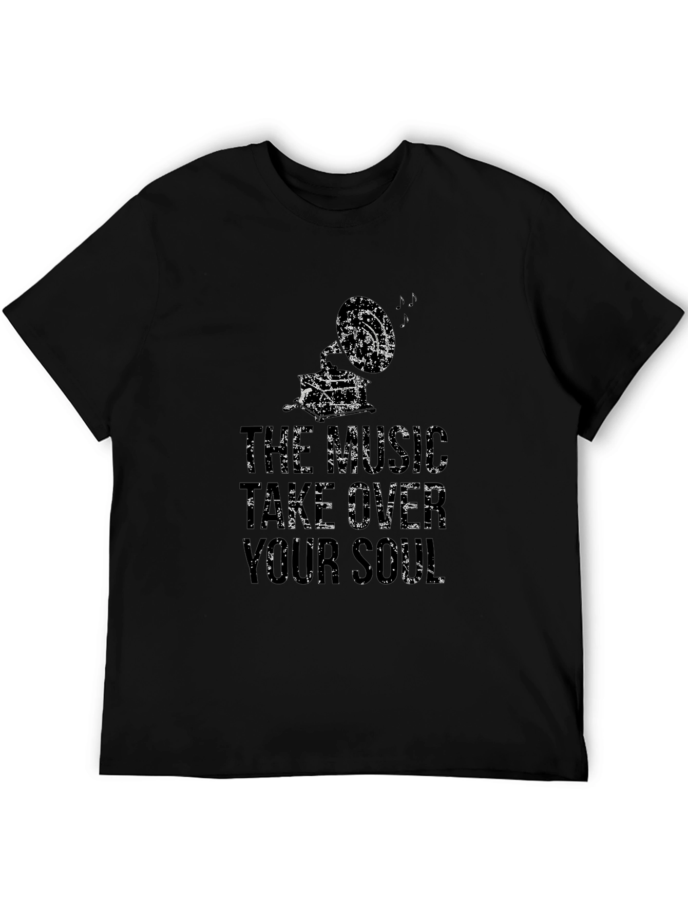 Music Take Over Your Soul Mens Black Graphic Tee