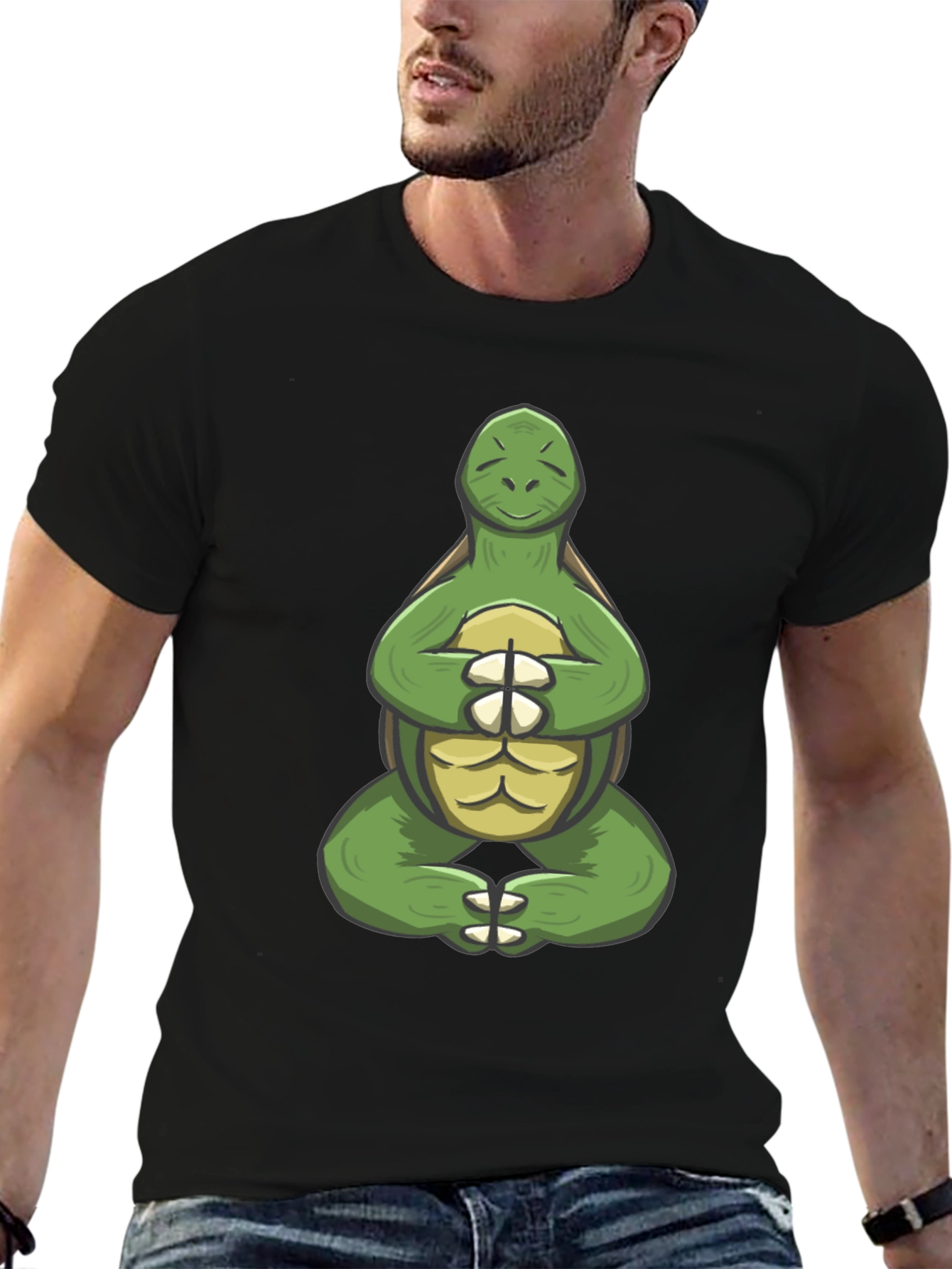 Zen Turtle Graphic Tee - Meditating Reptile T-Shirt