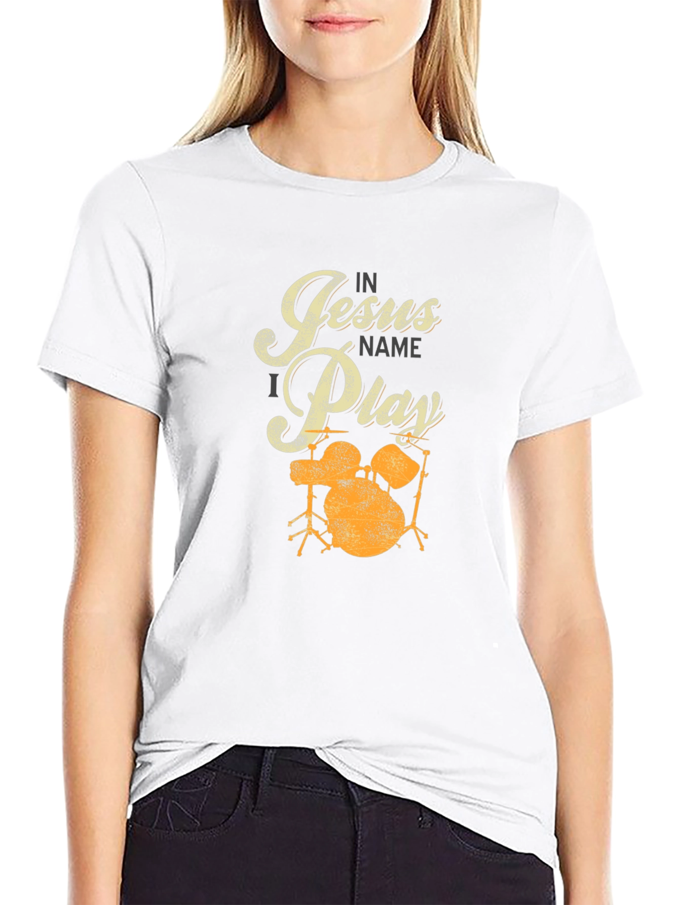 In Jesus Name I Play Drums T-Shirt
