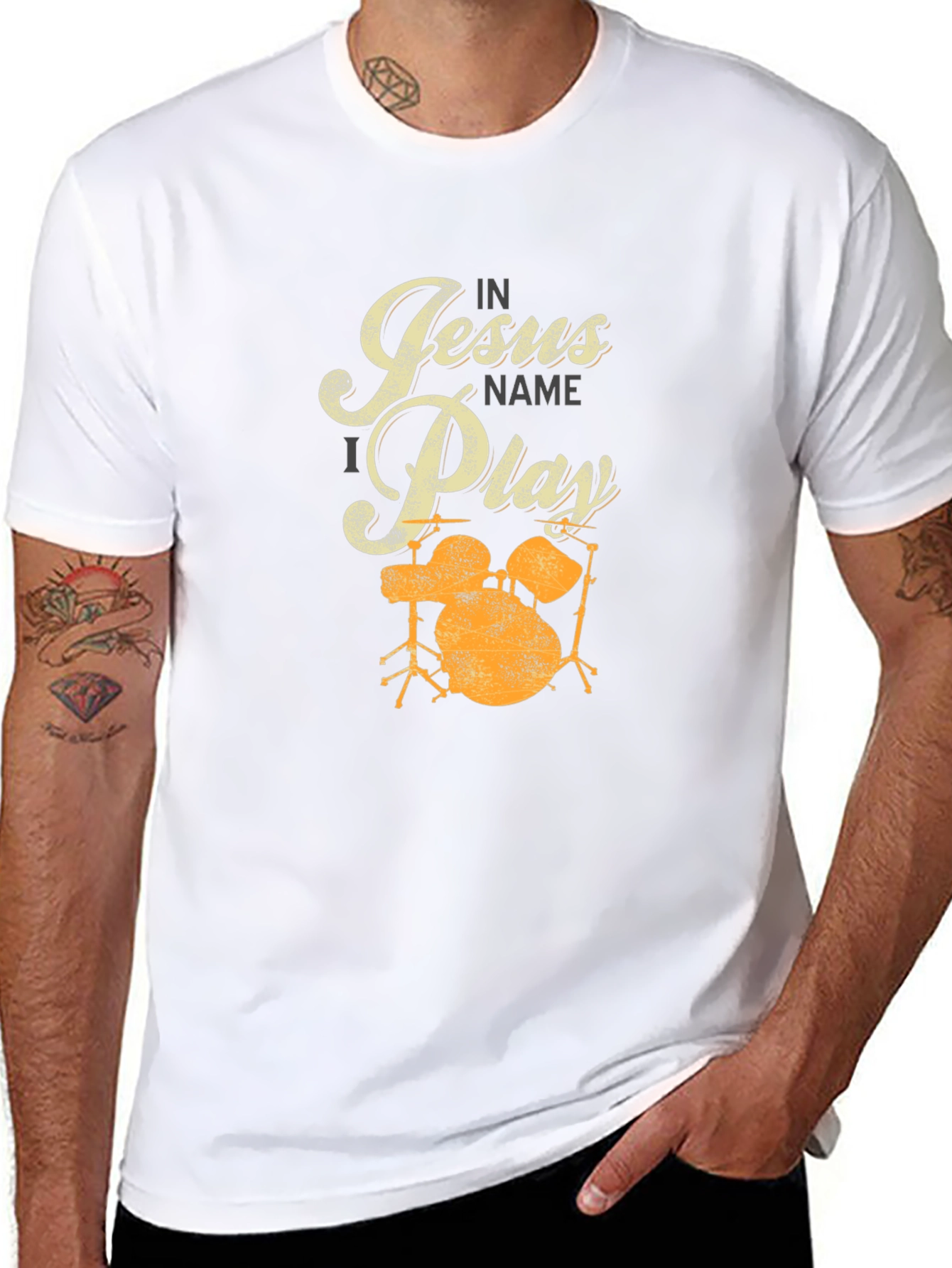 In Jesus Name I Play Drums T-Shirt