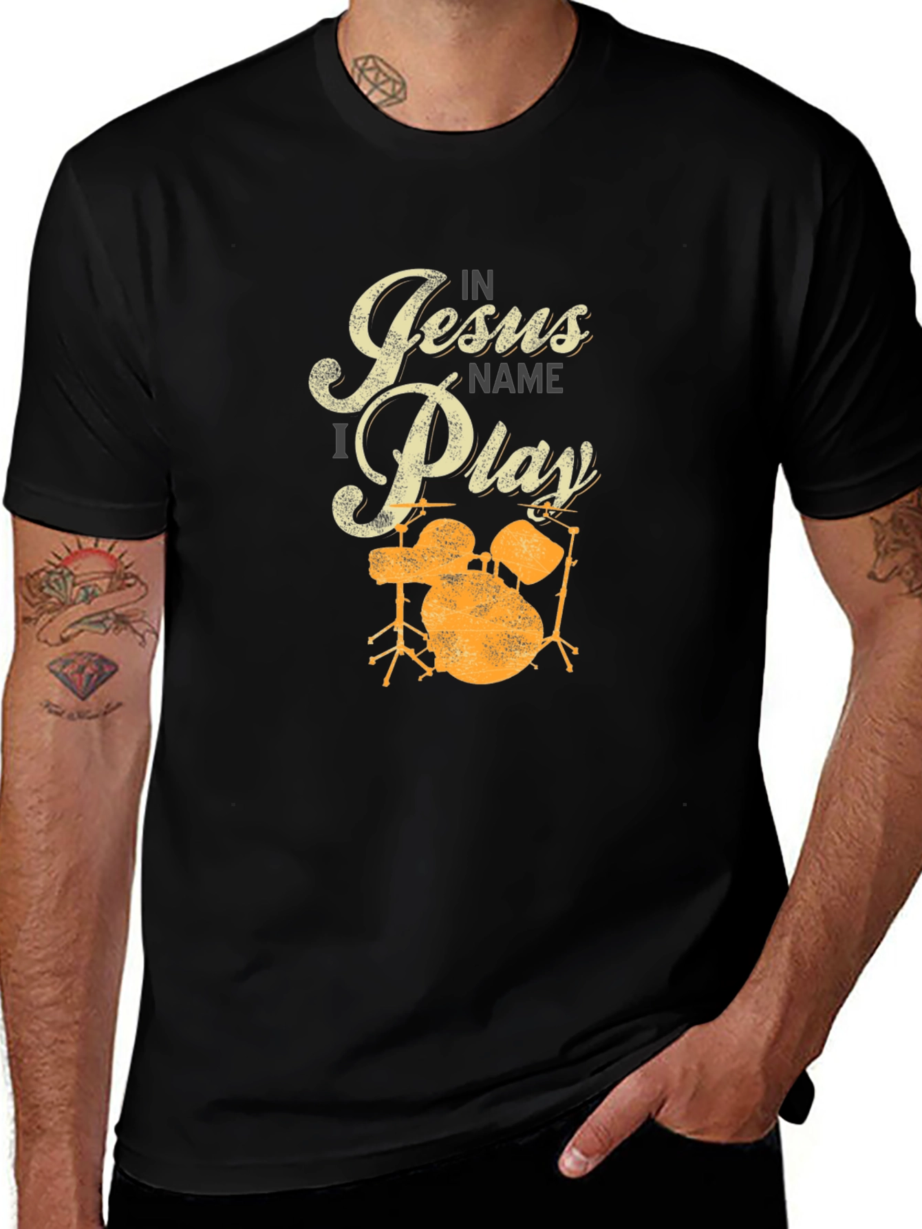 In Jesus Name I Play Drums T-Shirt